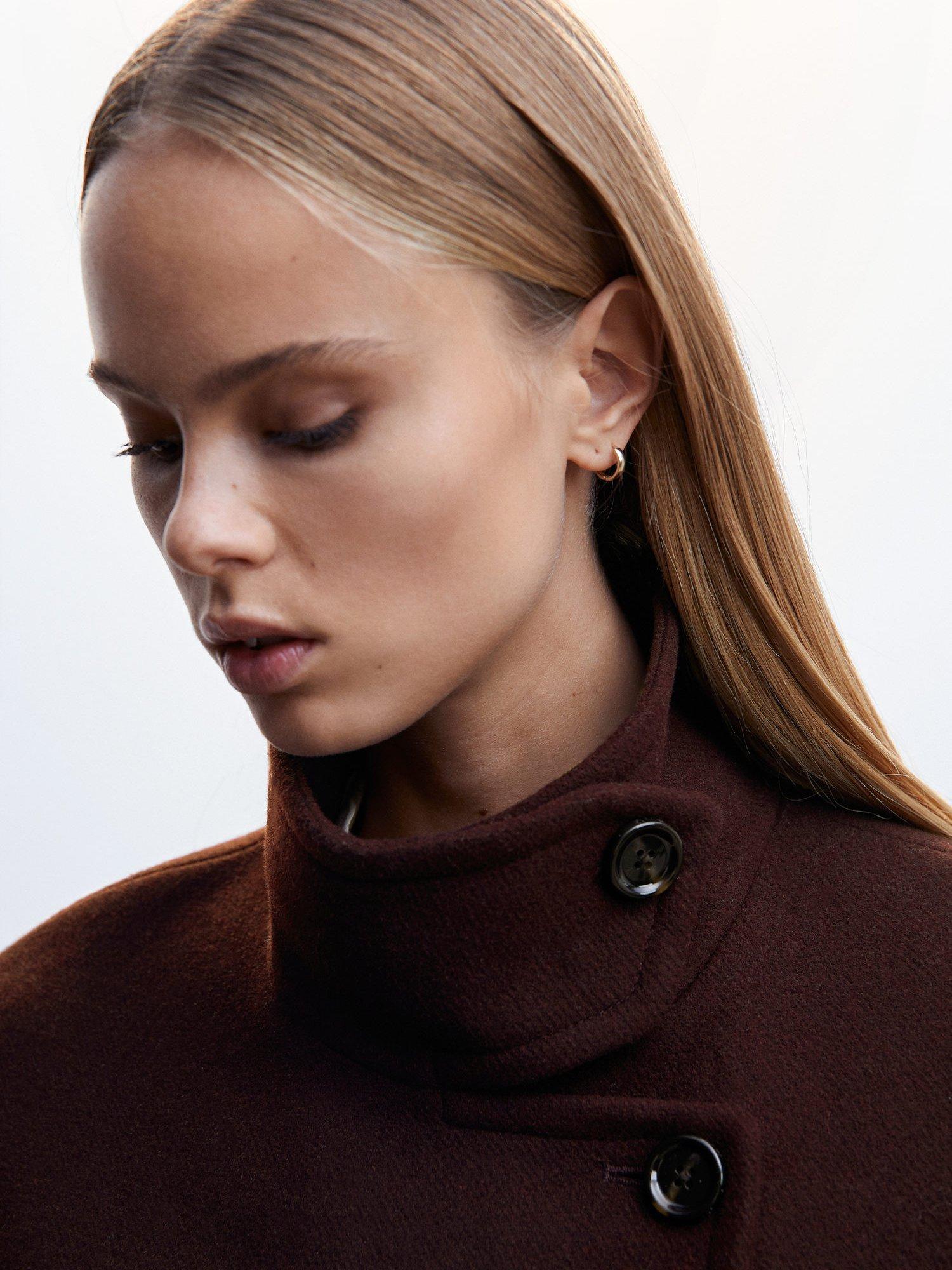 Product image 5 of 7, which shows Mango Imagine Wool Blend Coat, Dark Red, XXS