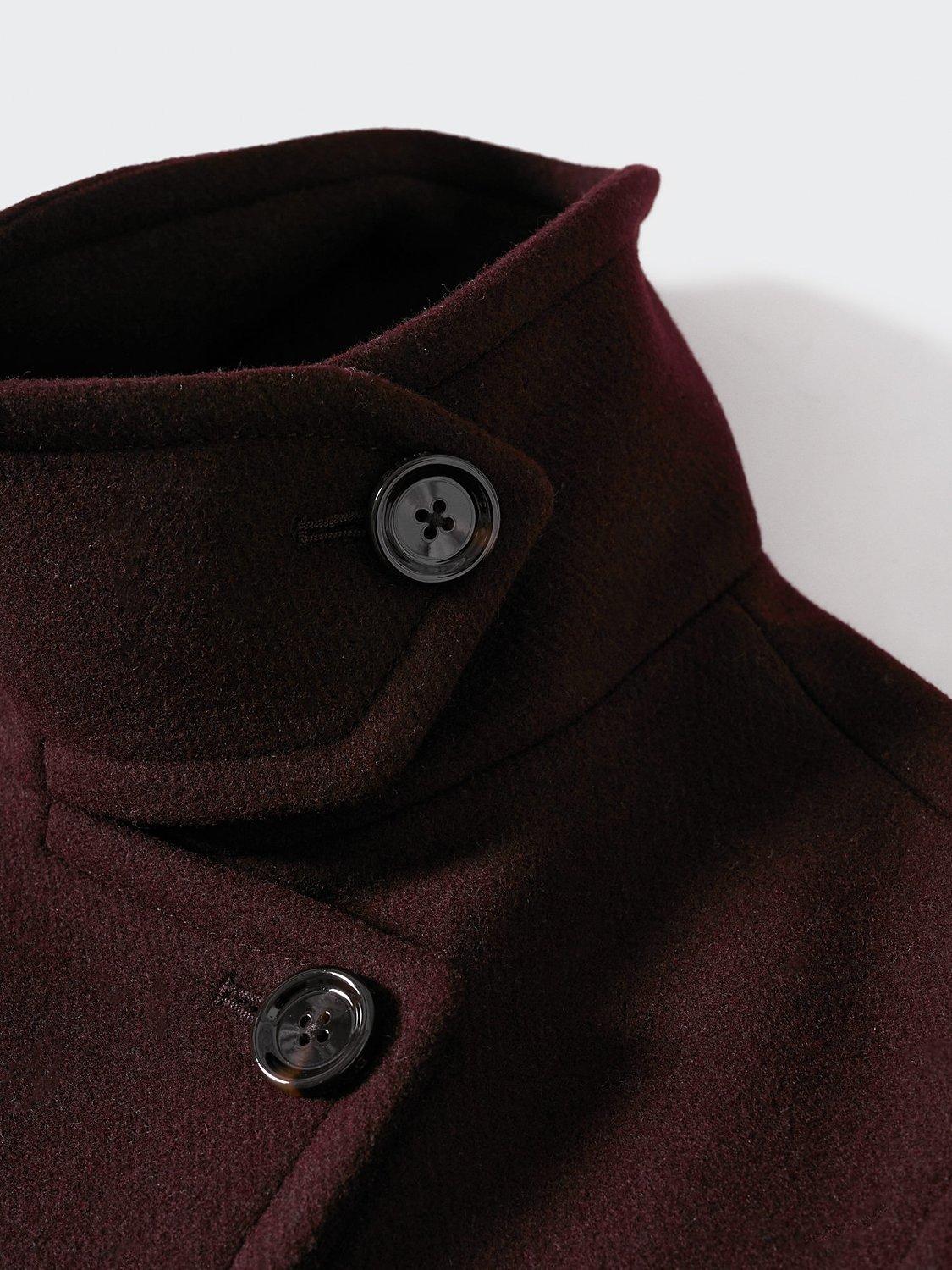 Product image 7 of 7, which shows Mango Imagine Wool Blend Coat, Dark Red, XXS