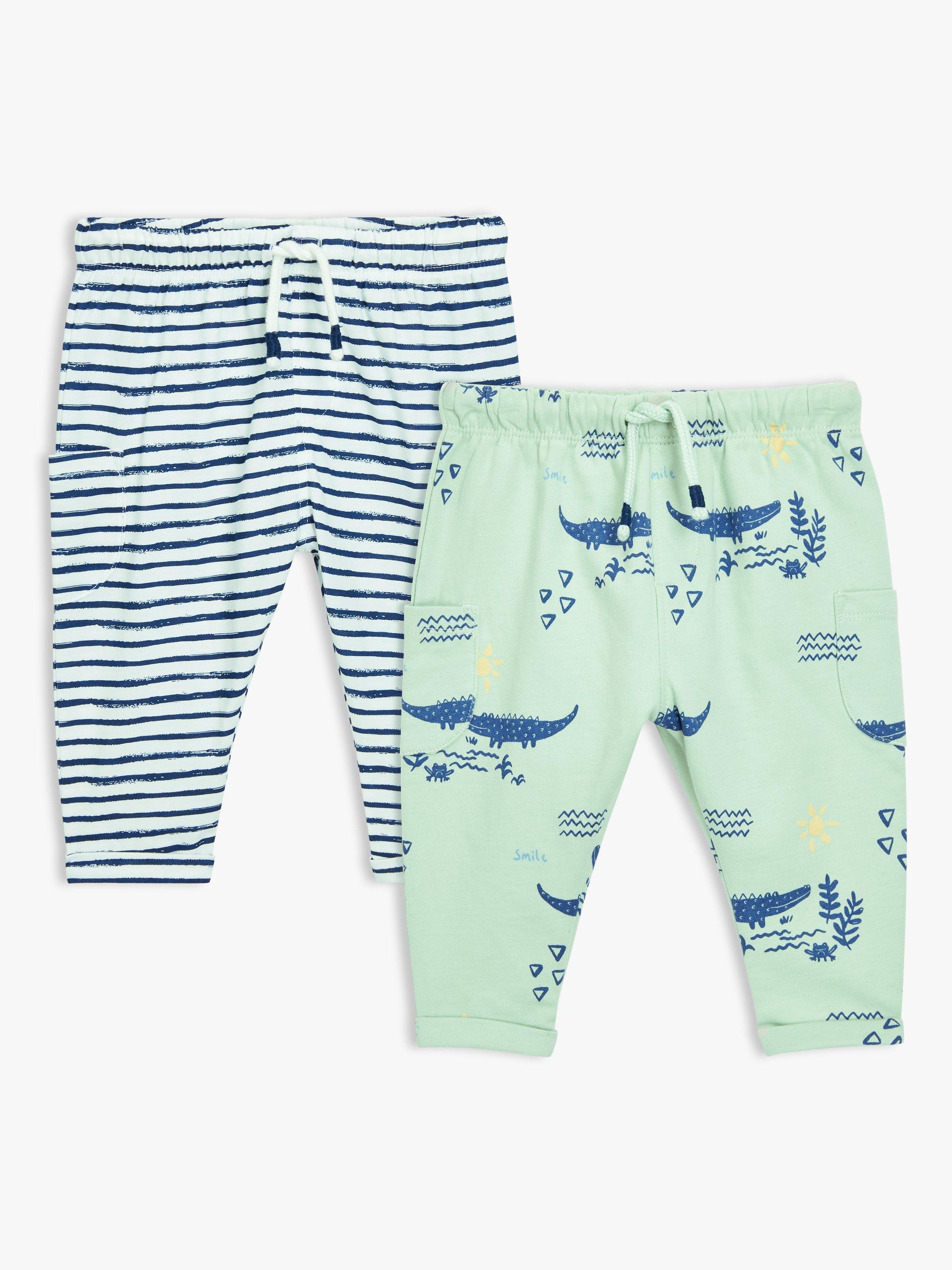 John Lewis Baby Croc And Stripe Leggings, Pack of 2, Multi