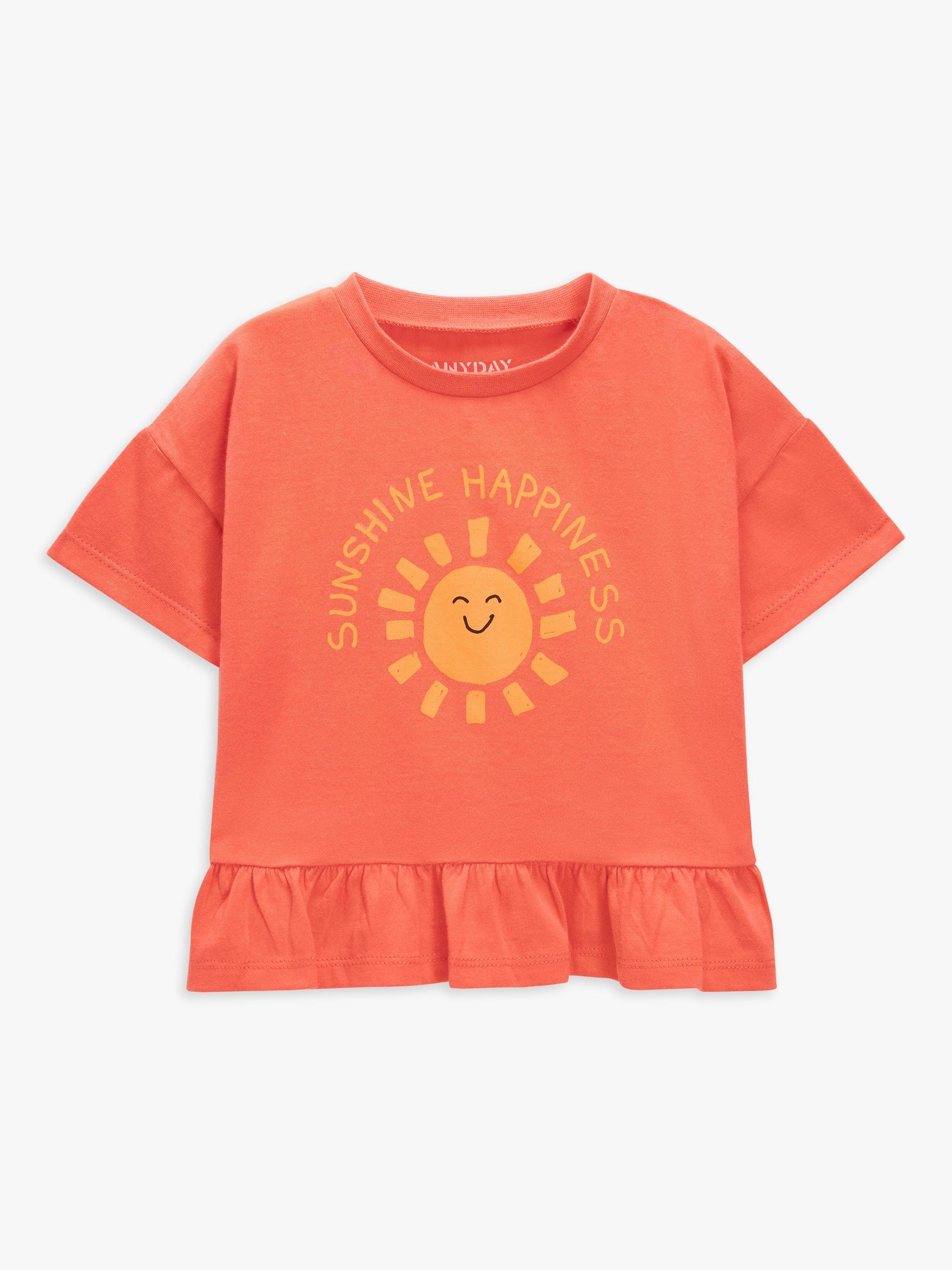 John Lewis ANYDAY Baby Sunshine Short Sleeve Top, Red/Multi