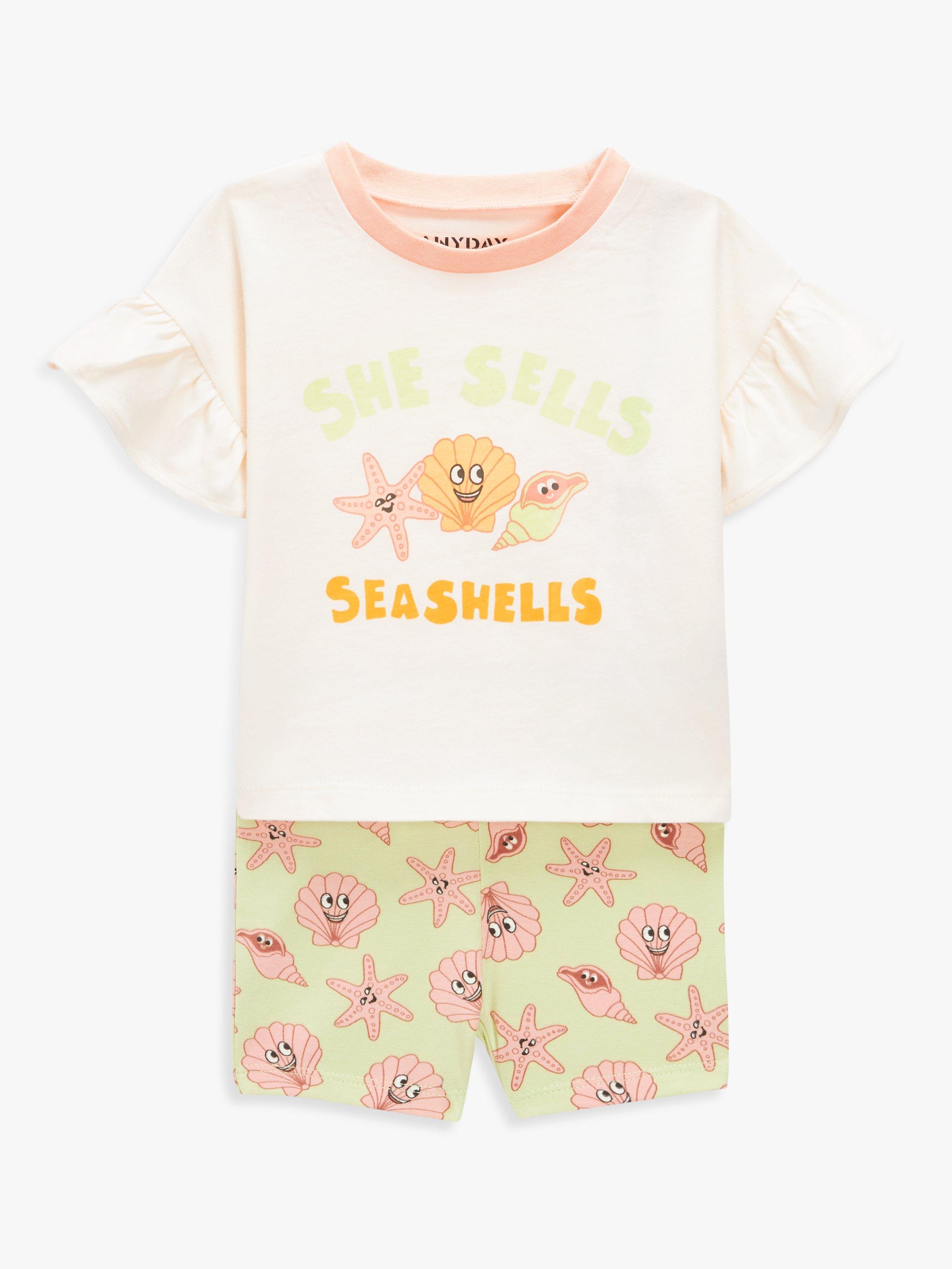 John Lewis ANYDAY Seashell Tee & Shorts Set, Multi