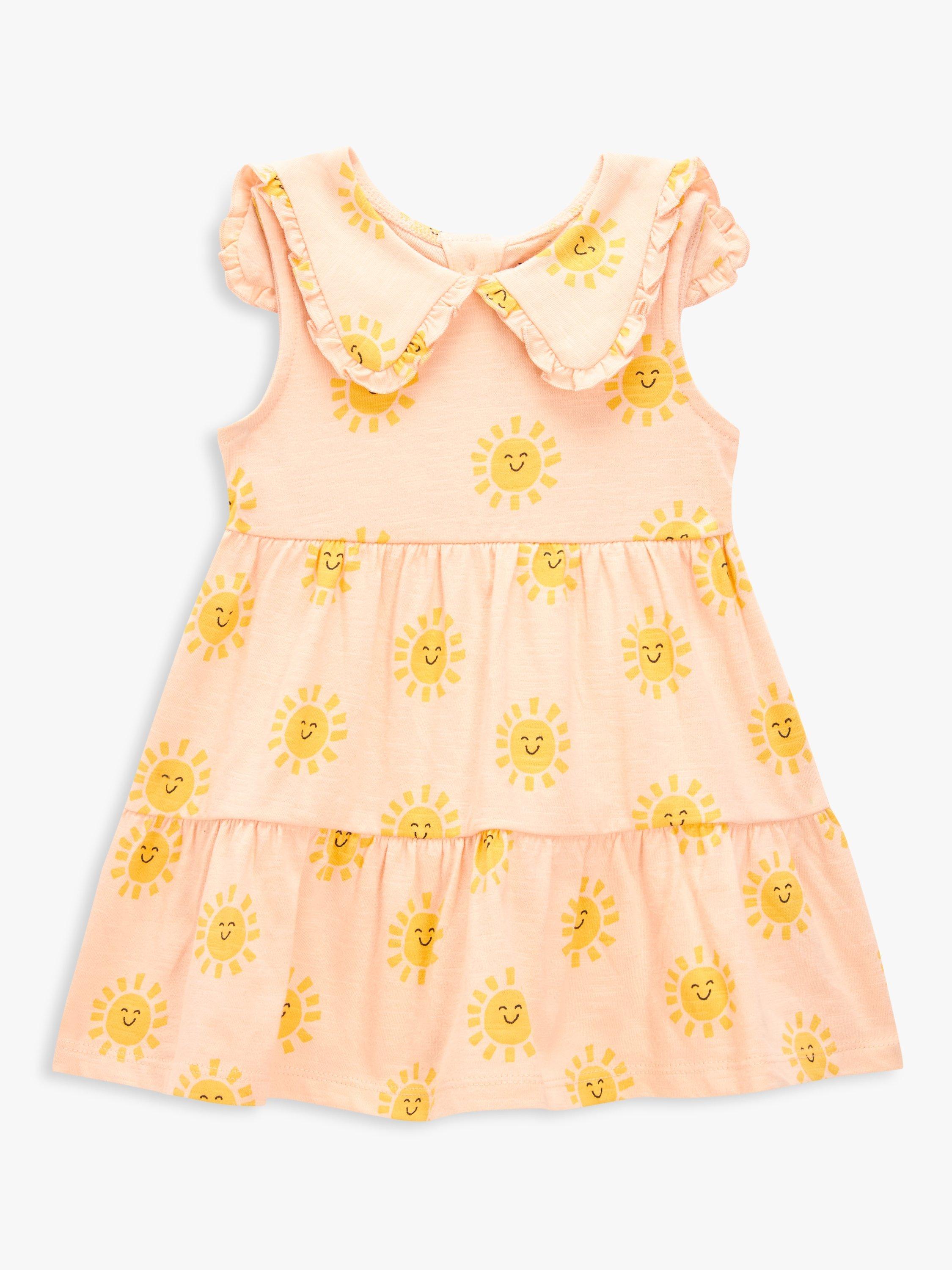John Lewis ANYDAY Baby Sun Print Collar Frill Tiered Dress, Multi