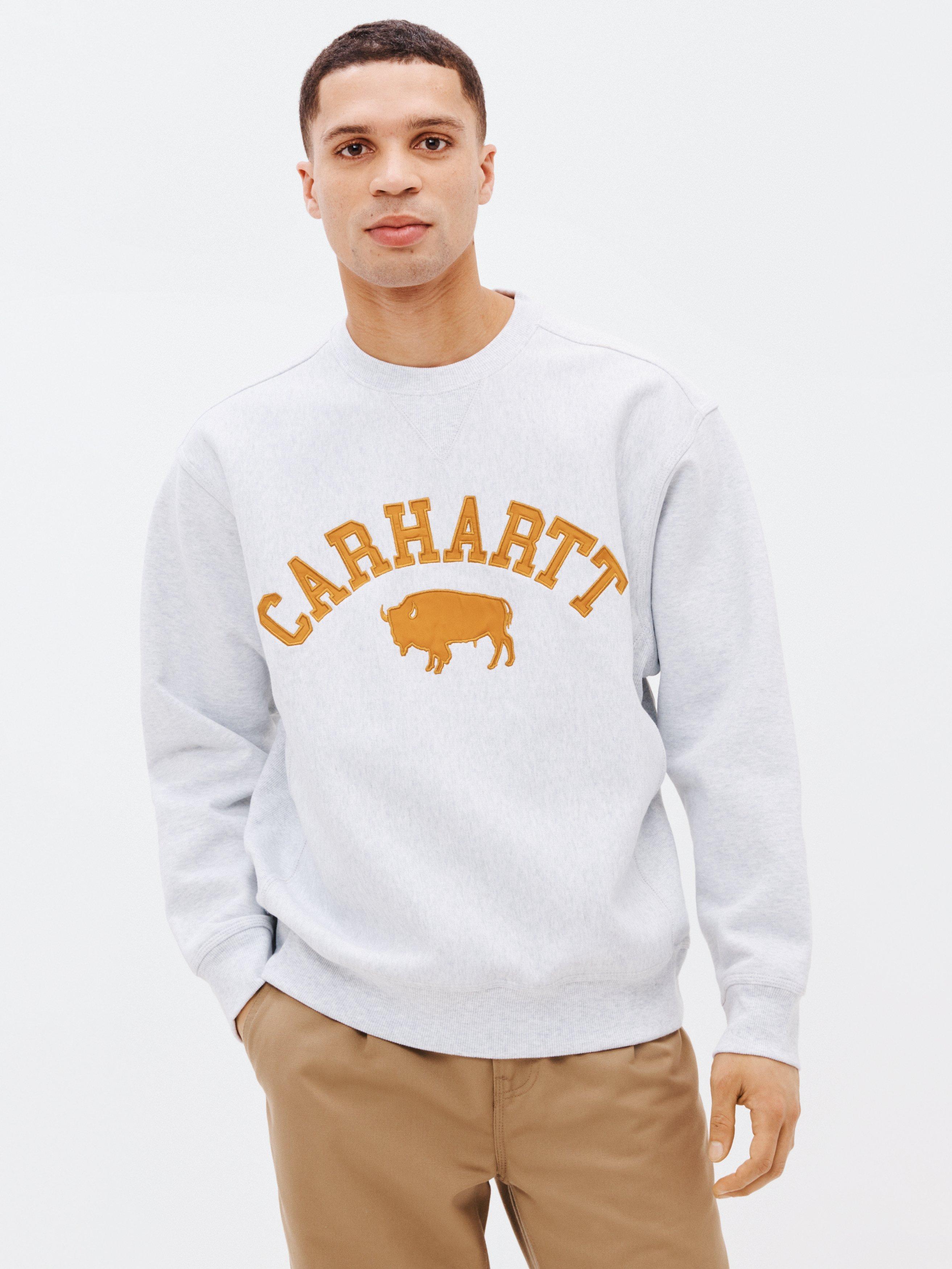 Carhartt WIP Locker Embroidered Jumper, Ash Heather/Brown