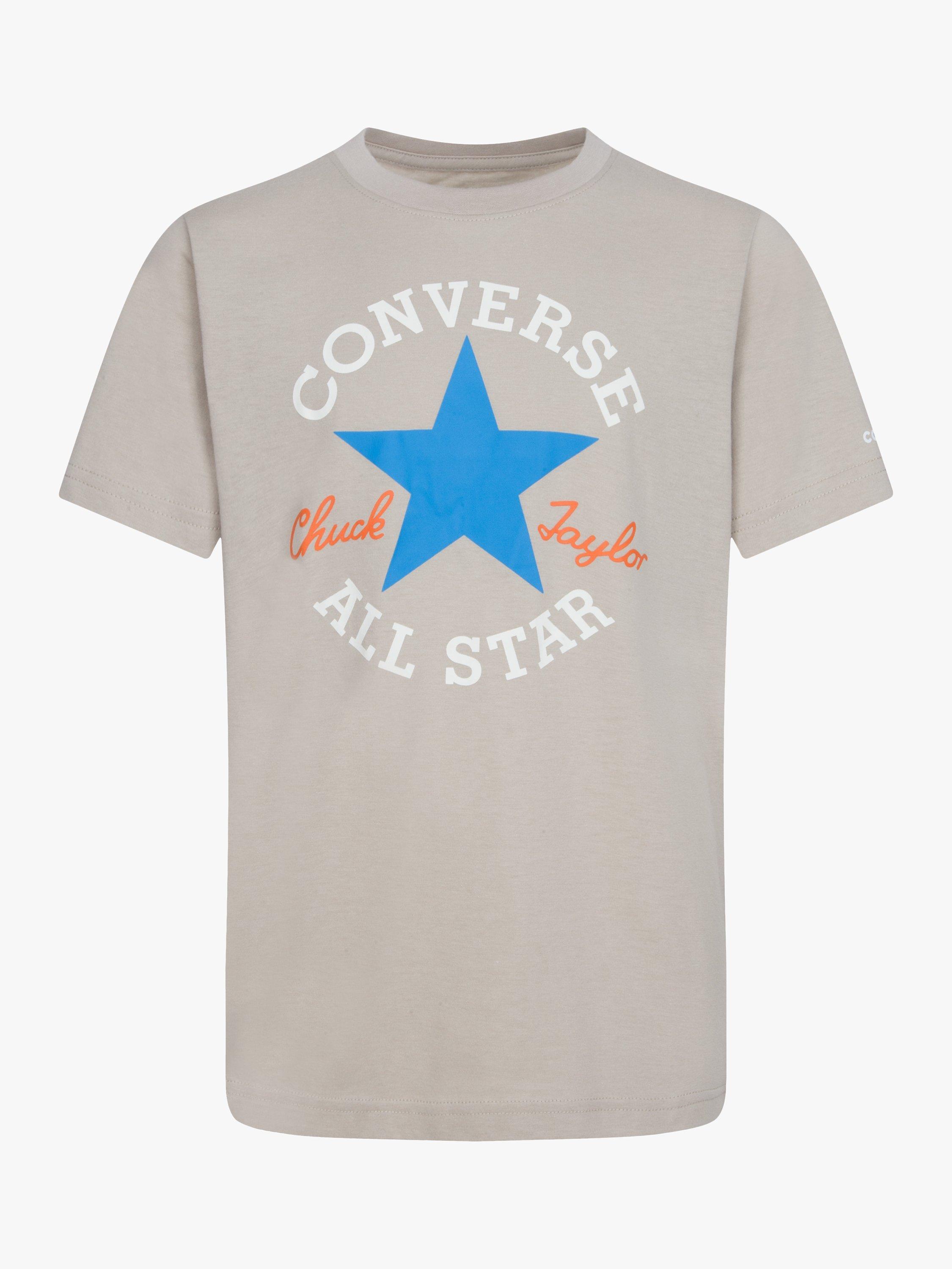 Converse Kids' Chuck Logo Patch T-Shirt, Beach Stone