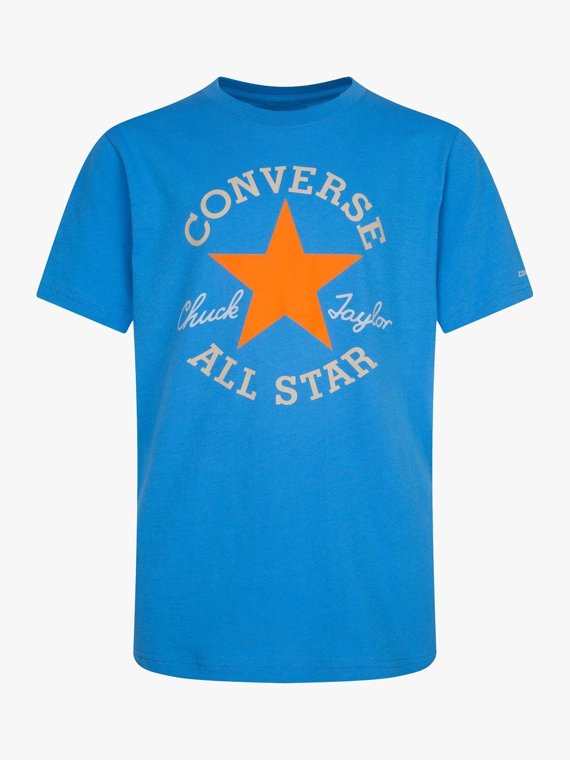 Converse Kids' Chuck Logo Patch T-Shirt, Dial Up Blue