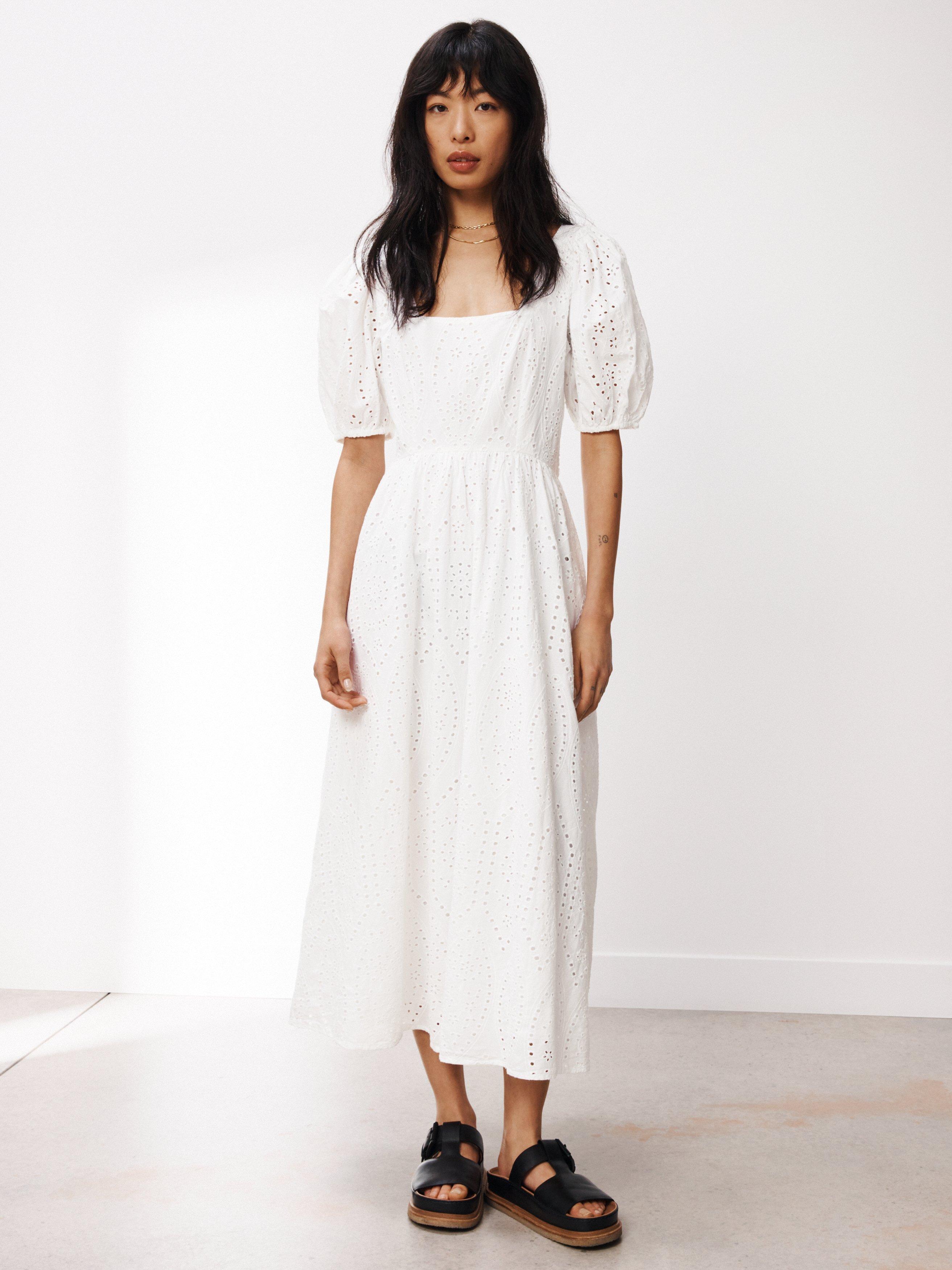 AND/OR Vierra Broderie Sun Dress, White