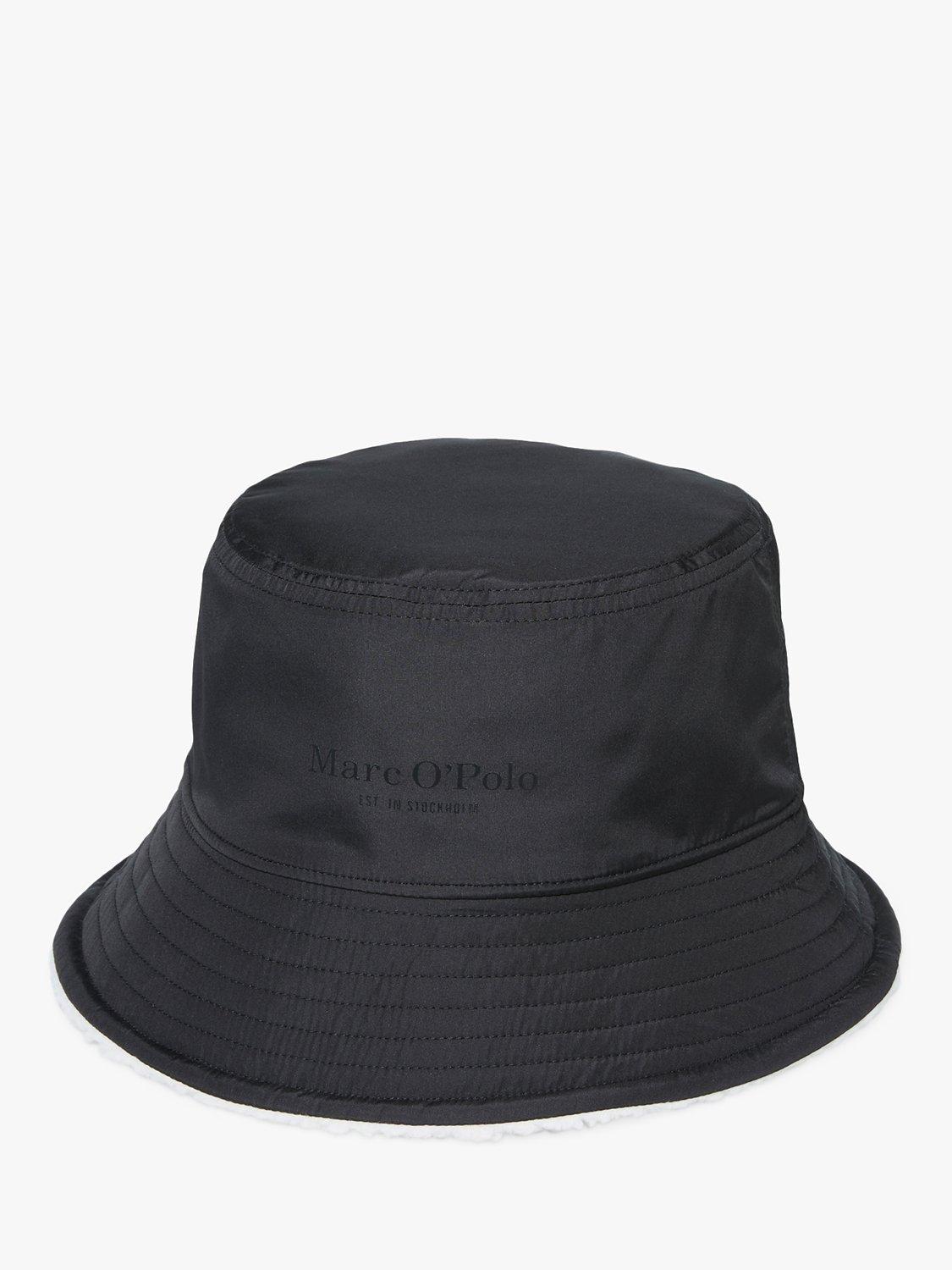 Product image 1 of 2, which shows Marc O'Polo Reversible Bucket Hat With Teddy Lining, Black, S-M