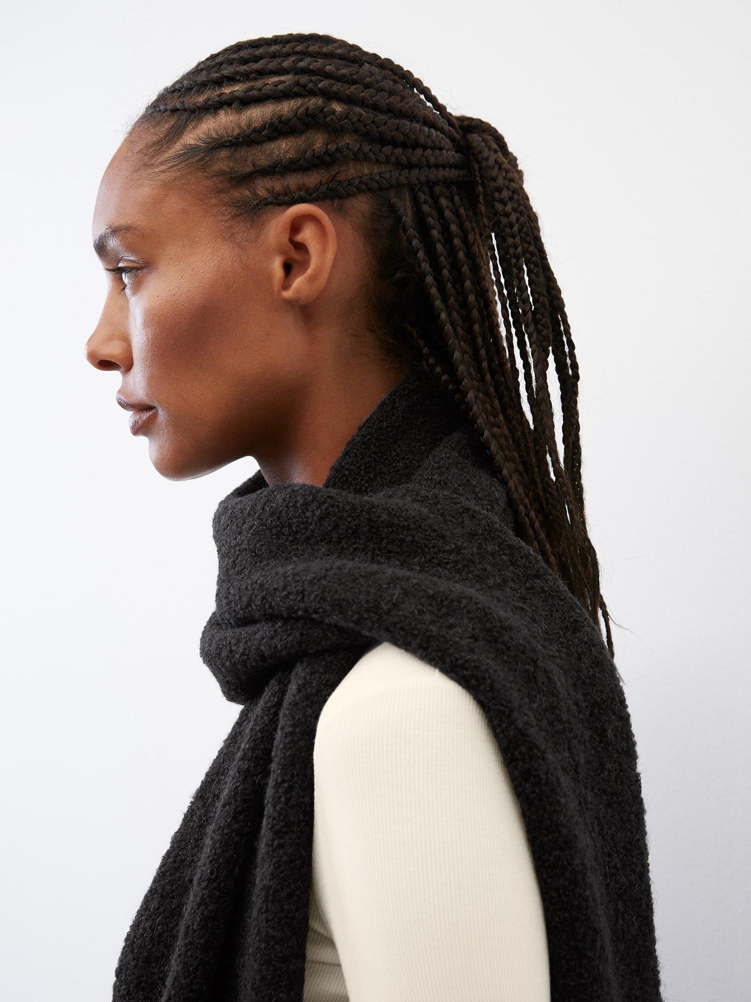 Marc O'Polo Boucle Knitted Wool Scarf, Black, One Size