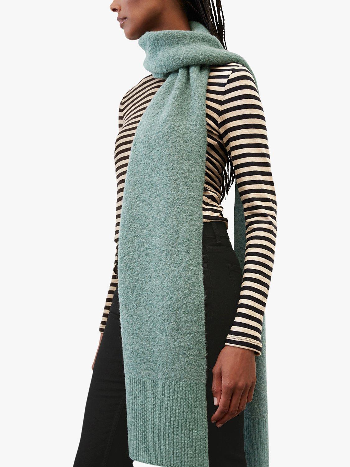 Marc O'Polo Boucle Knitted Wool Scarf, Lake Green Melange, One Size
