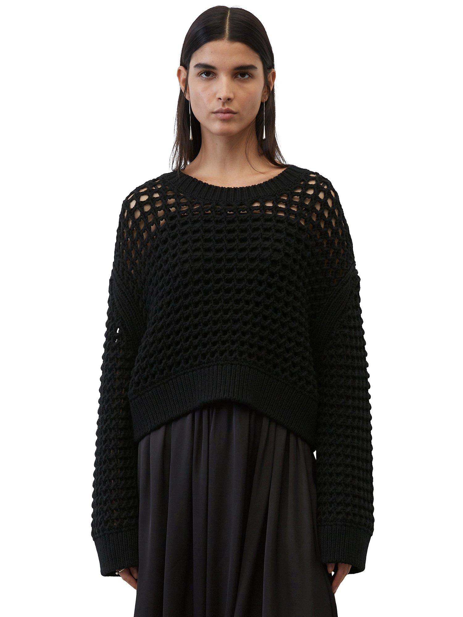 Marc O'Polo Net Wool Long Sleeve Knit Jumper, Black