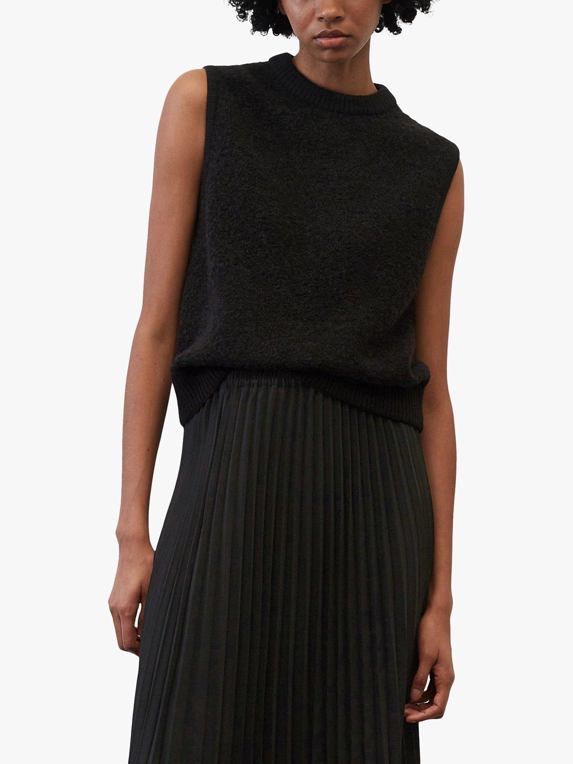 Marc O'Polo Round-Neck Sleeveless Wool Knit Jumper, Black