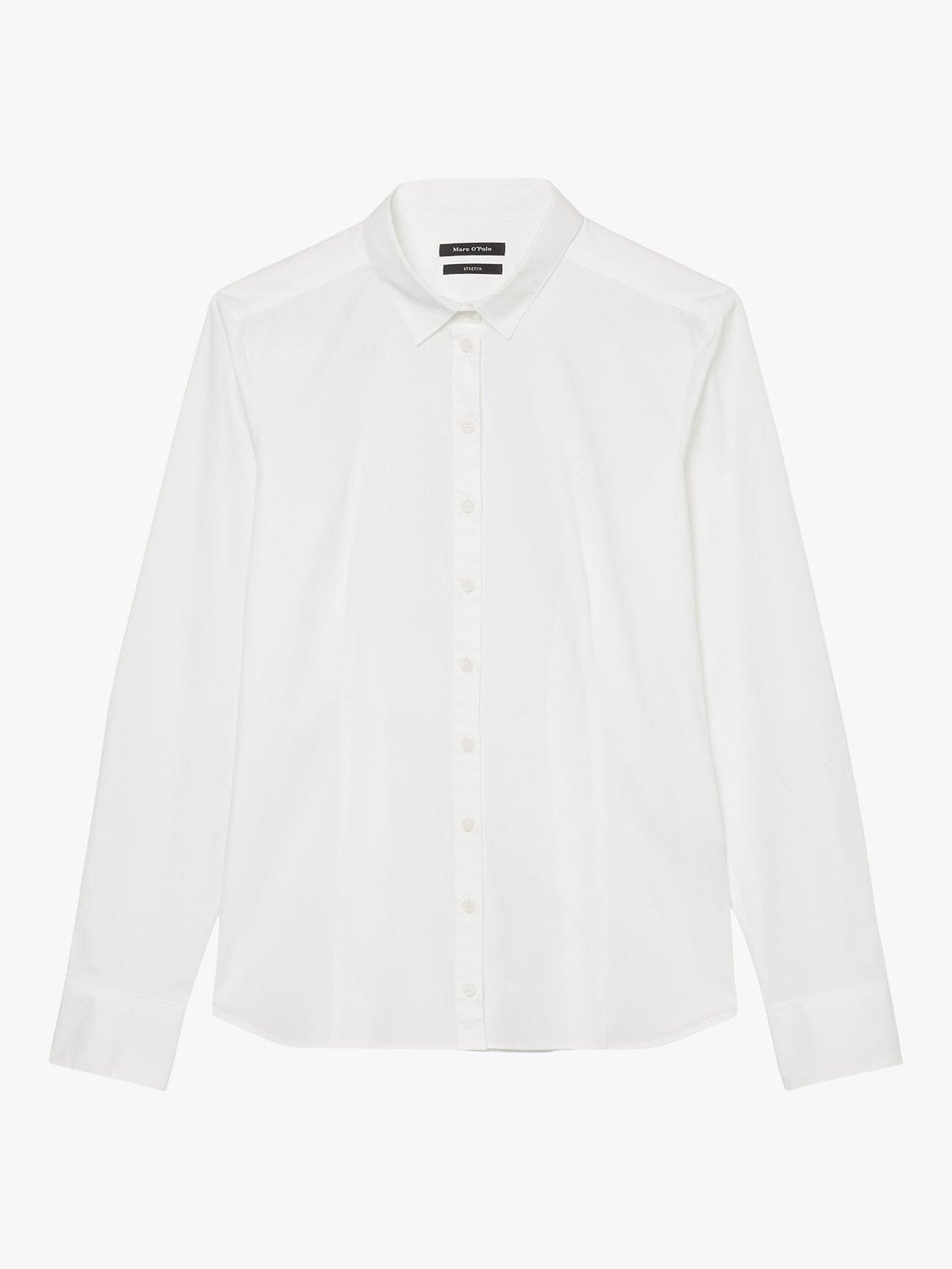 Marc O'Polo Cotton Logo Stitch Slim Fit Shirt, White, 6