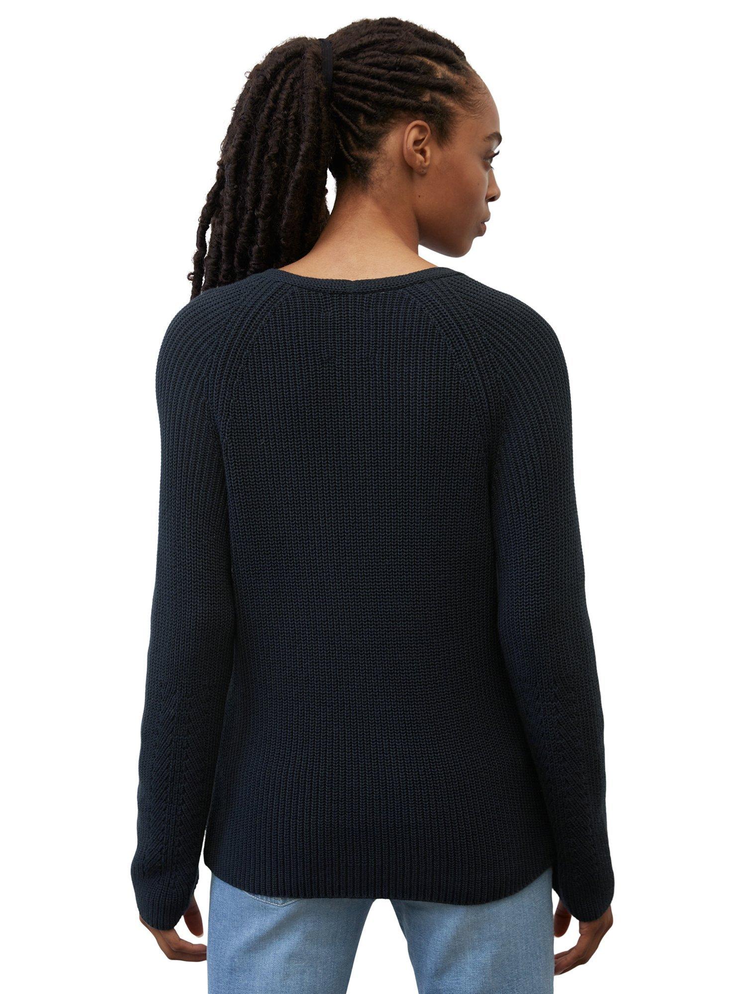 Product image 2 of 6, which shows Marc O'Polo Long Sleeve V-Neck Ribbed Jumper, Blue, XL