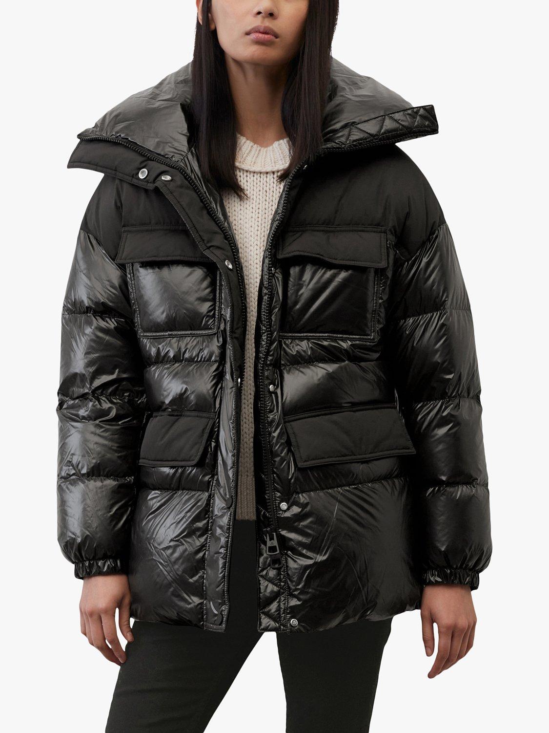 Marc O'Polo Down Filled Side Slits Puffer Coat, Black