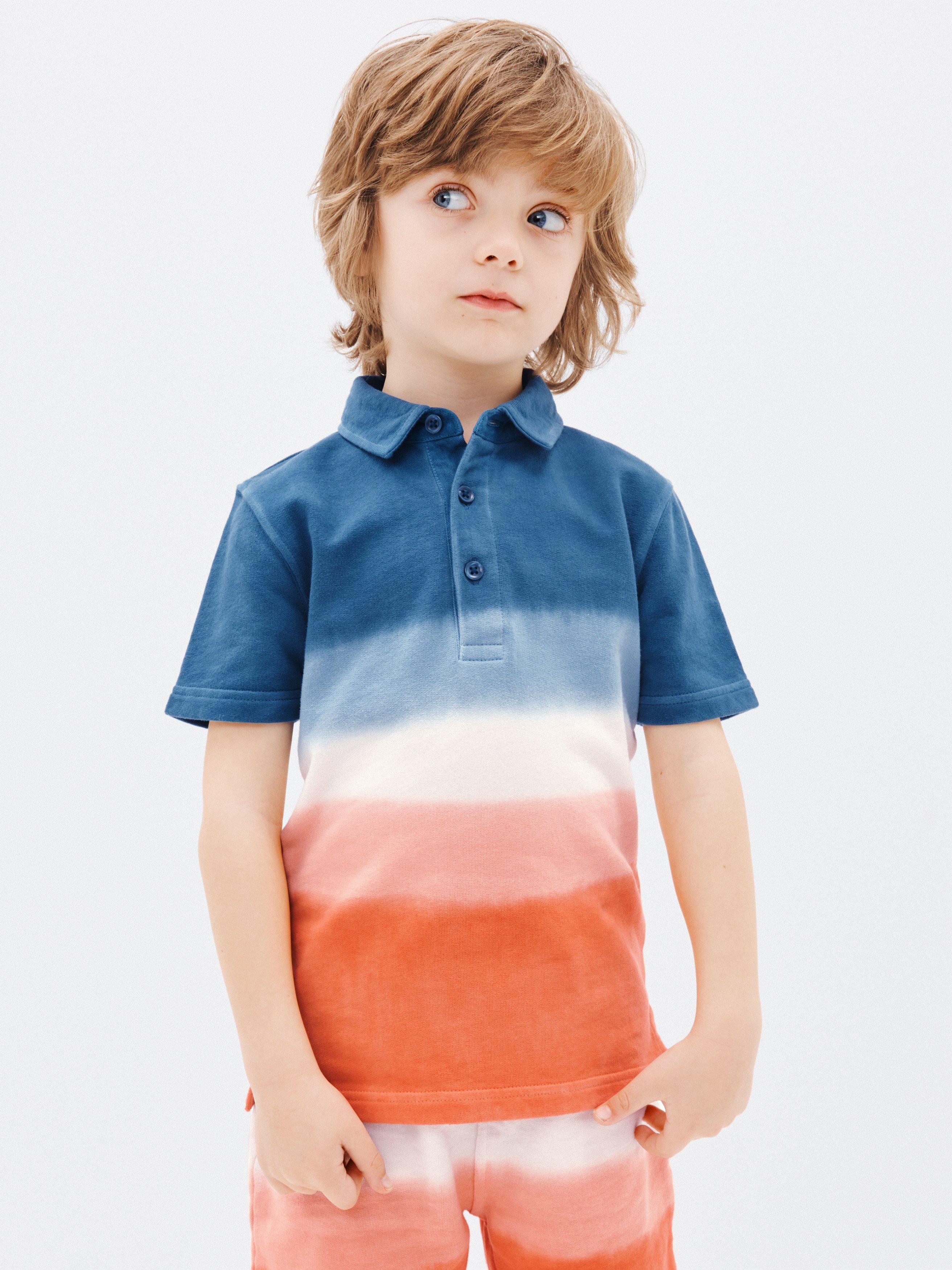 John Lewis Kids' Dip Dye Polo Shirt, Multi