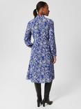 Hobbs Octavia Feather Print Shirt Dress, Blue/Multi