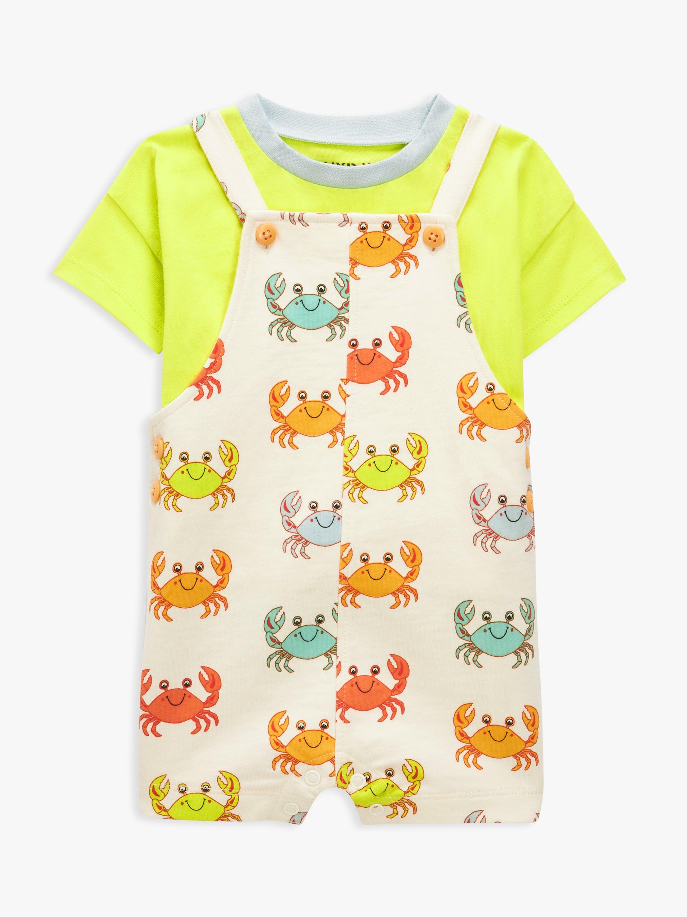 John Lewis ANYDAY Baby Crab Bibshort & Tee Set