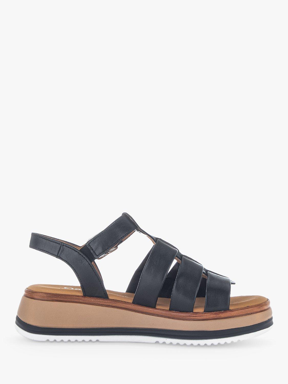 Gabor Ahoy Leather Sandals, Black