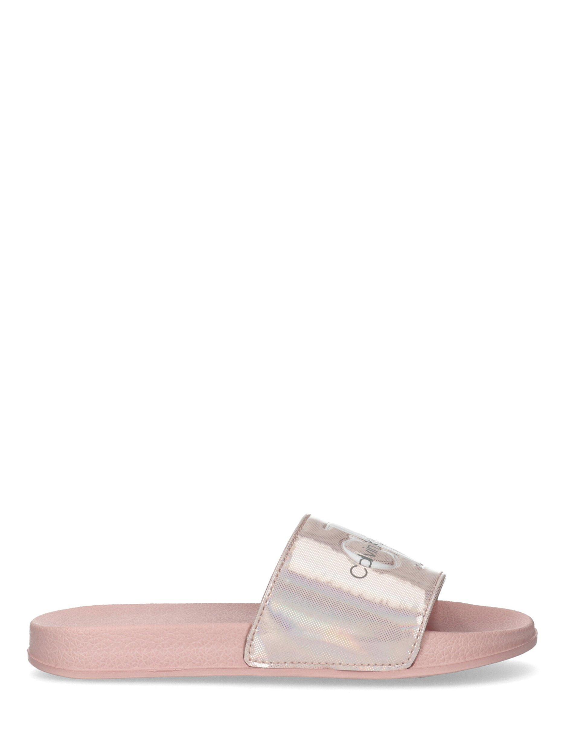 Calvin Klein Kids' Logo Pool Sliders, Pale Pink