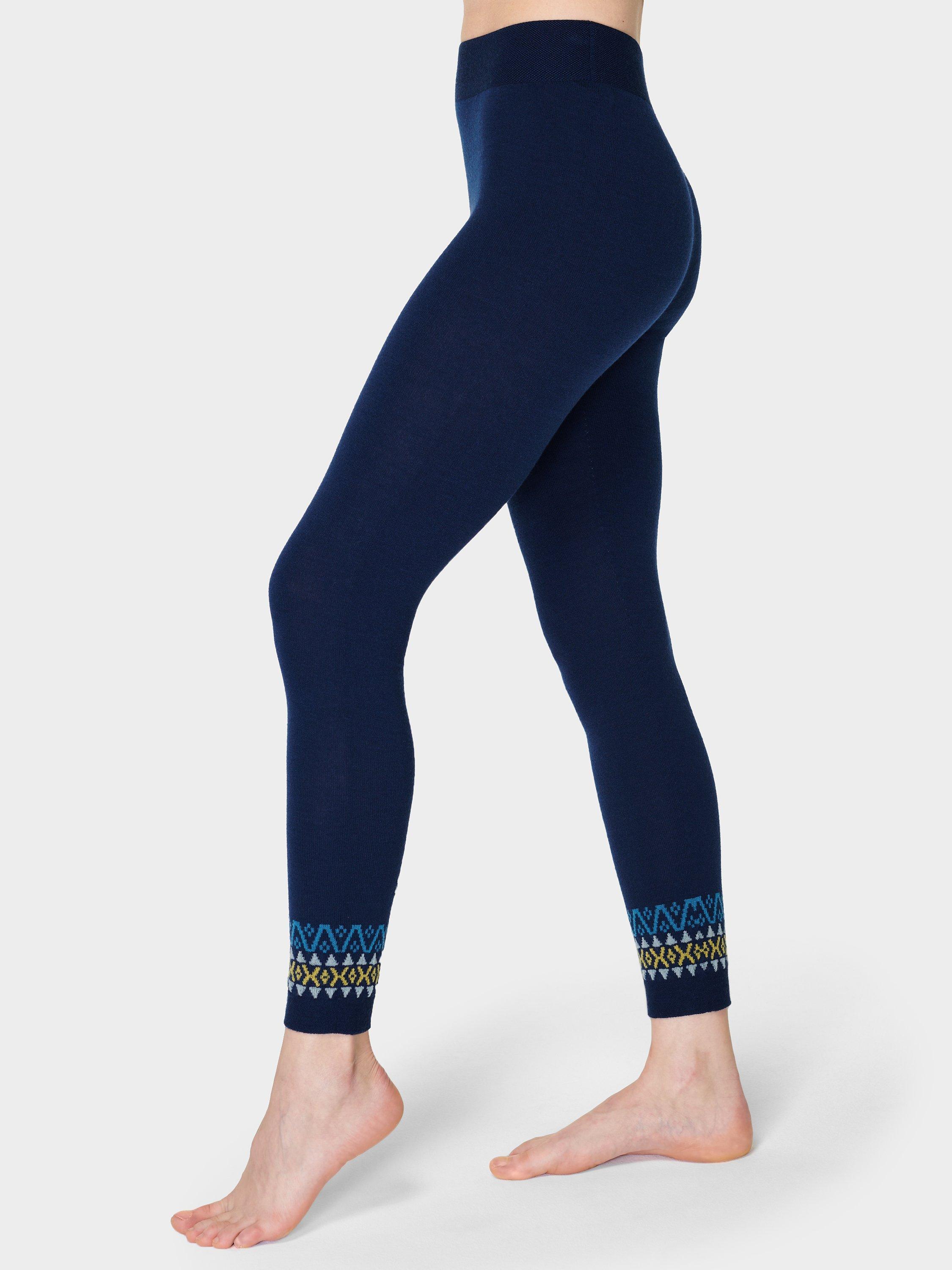 Sweaty Betty Merino Fairisle Leggings, Navy Blue