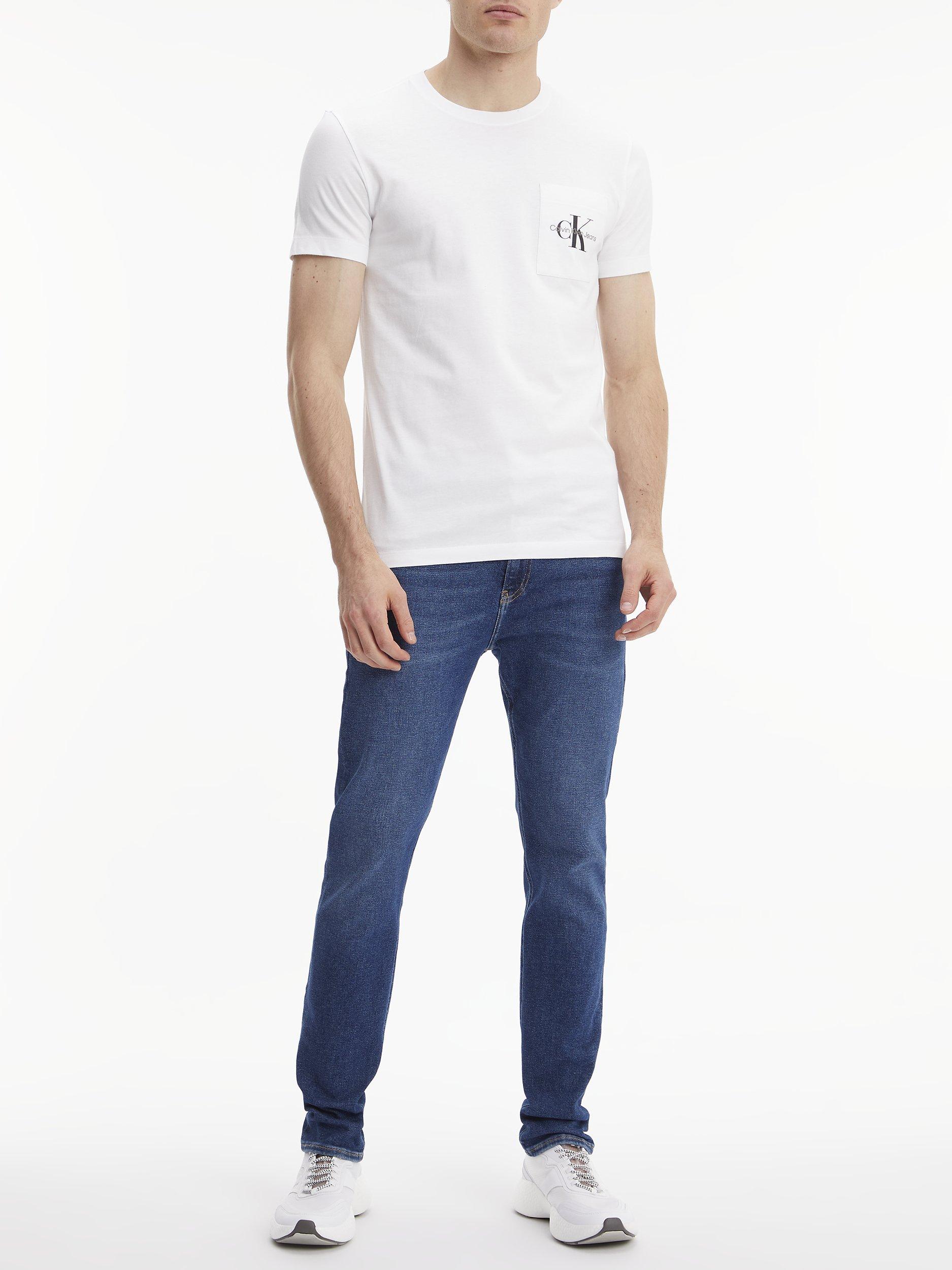 Product image 2 of 4, which shows Calvin Klein Jeans Monogram Pocket T-Shirt, Bright White, XXS