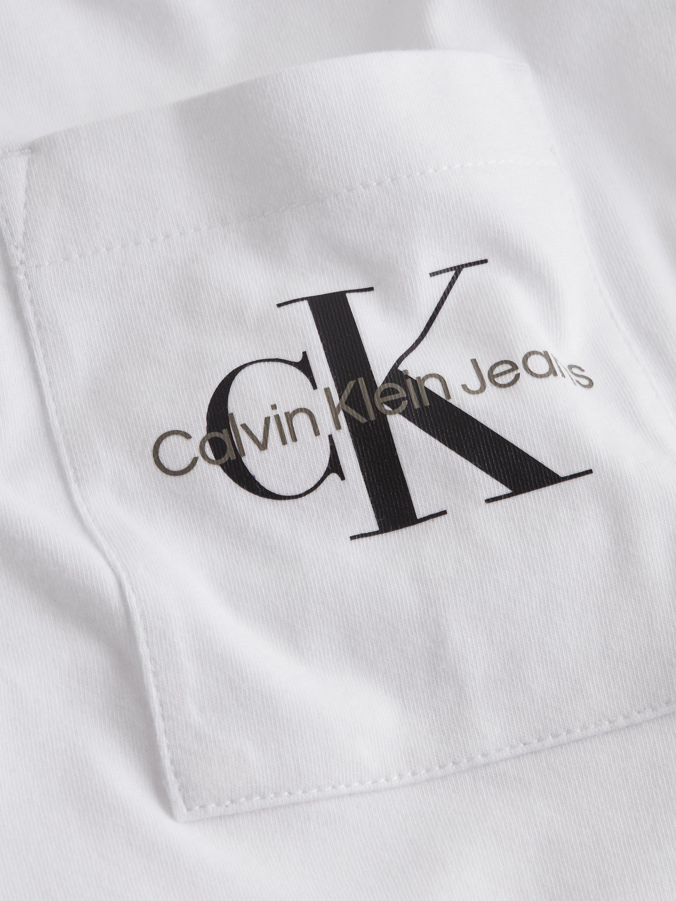 Product image 4 of 4, which shows Calvin Klein Jeans Monogram Pocket T-Shirt, Bright White, XXS