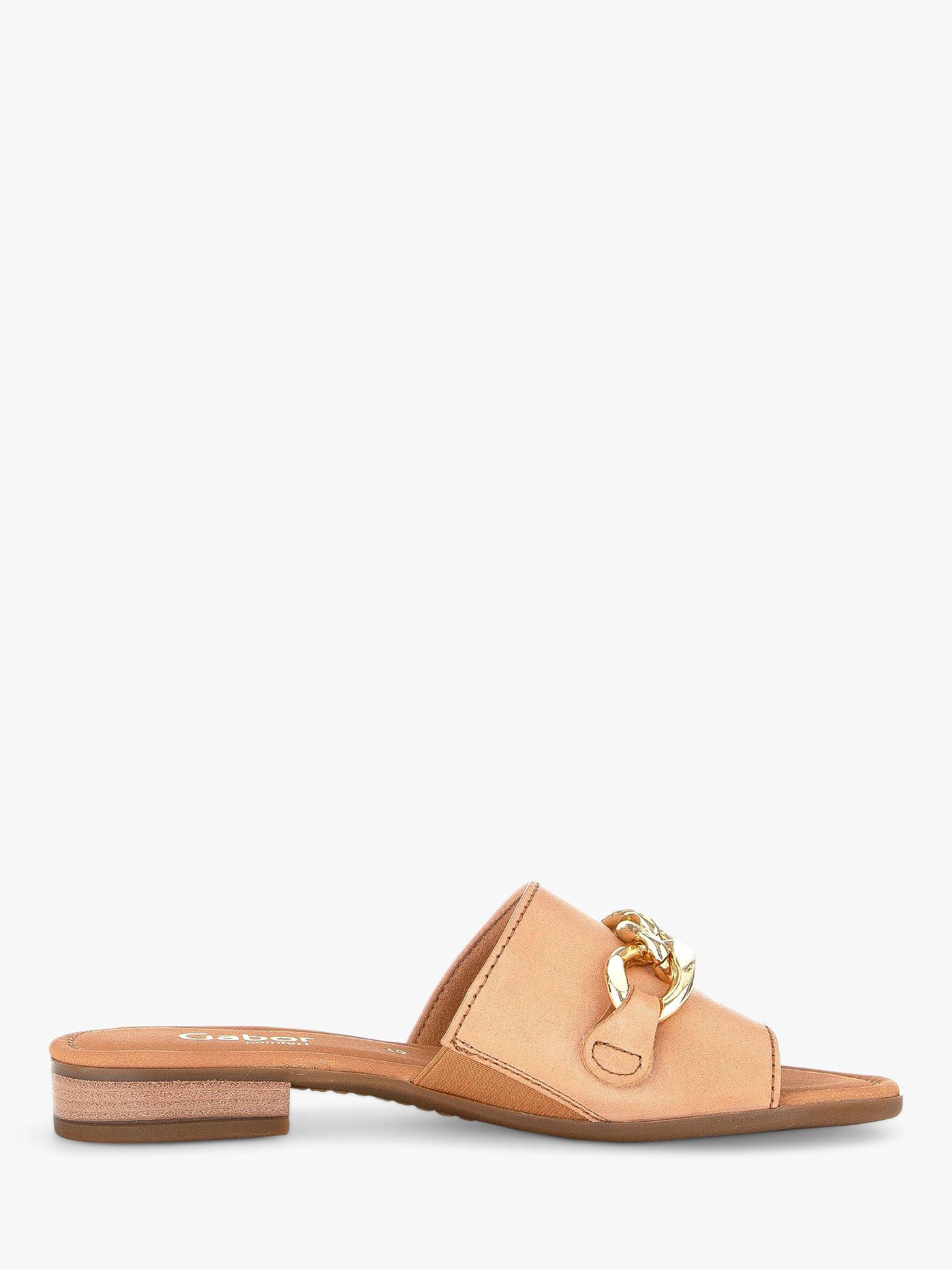 Gabor Fiesta Wide Fit Chain Mules, Peanut