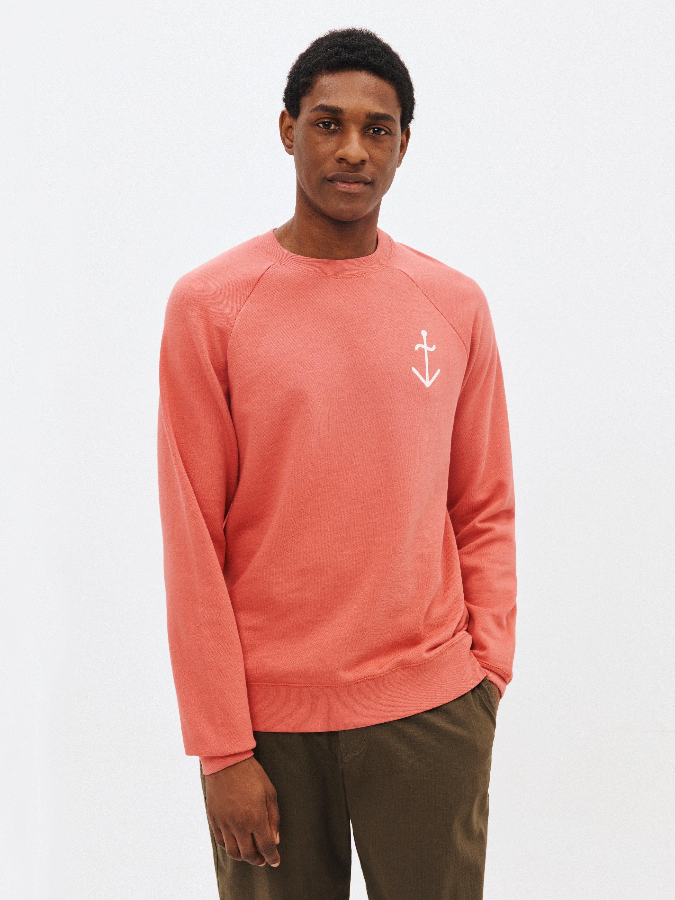 La Paz Cunha Anchor Organic Cotton Jumper, Spiced Coral/Ecru