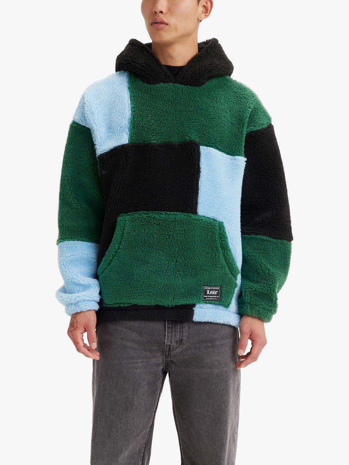 Levi's Jigsaw Pieced Sherpa Hoodie, Evergreen