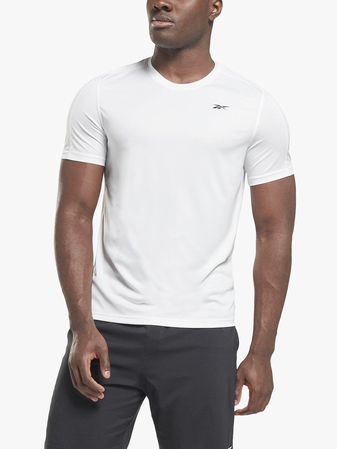 Product image 1 of 6, which shows Reebok Training Tech Recycled Gym Top, White, L