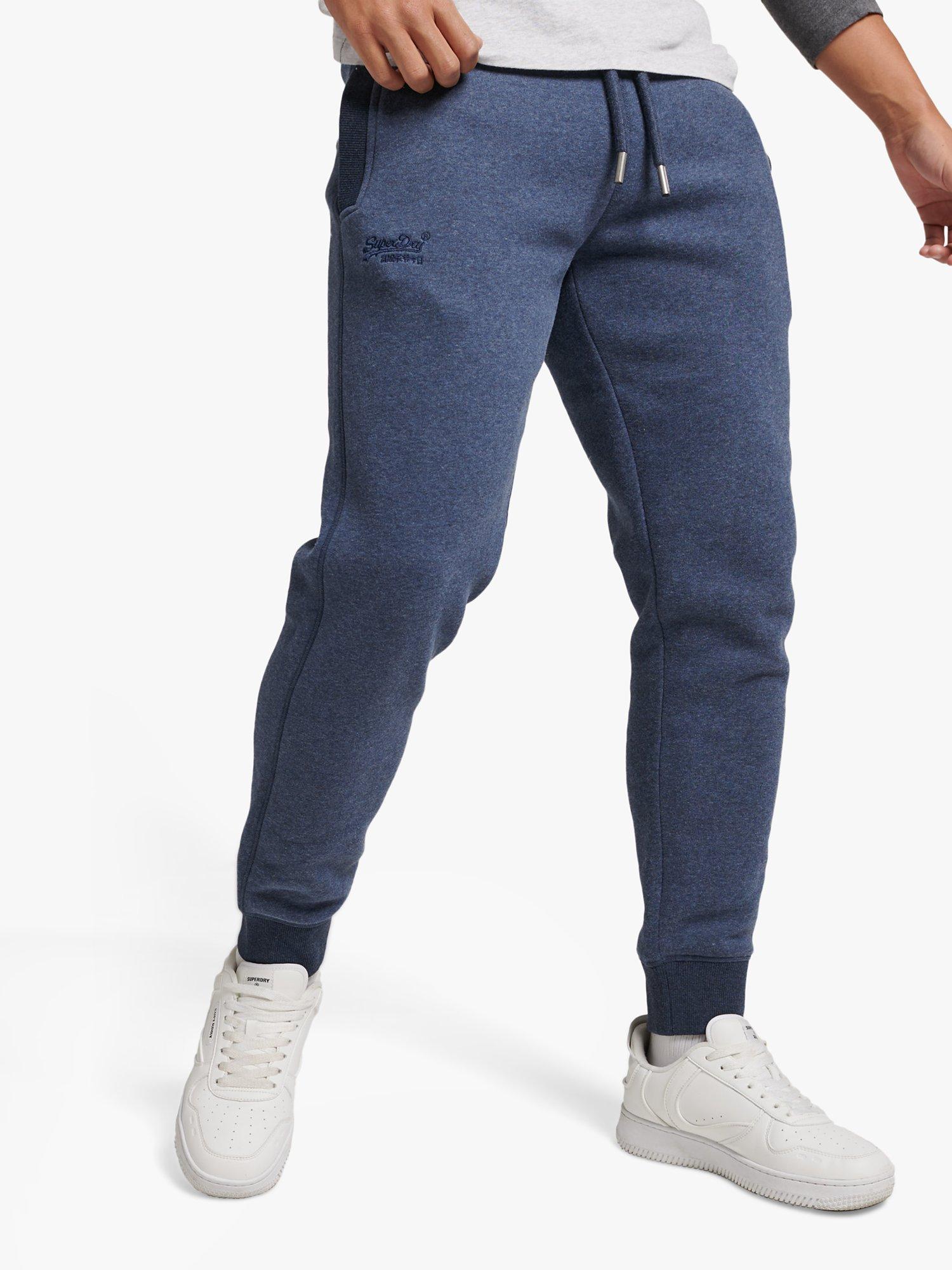 Product image 1 of 5, which shows Superdry Organic Cotton Vintage Logo Embroidered Joggers, Vintage Navy Marl, M
