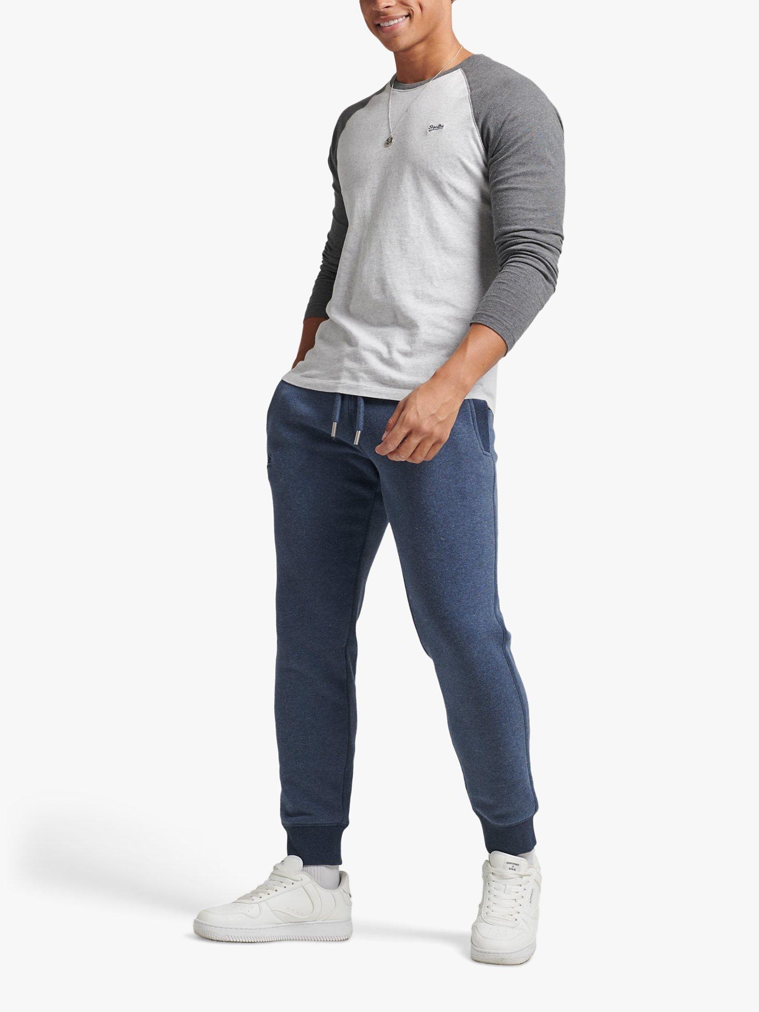 Product image 2 of 5, which shows Superdry Organic Cotton Vintage Logo Embroidered Joggers, Vintage Navy Marl, M
