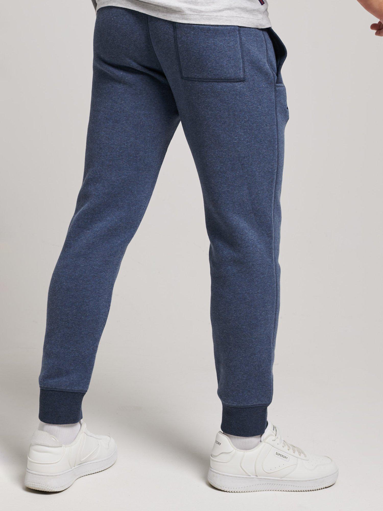 Product image 3 of 5, which shows Superdry Organic Cotton Vintage Logo Embroidered Joggers, Vintage Navy Marl, M
