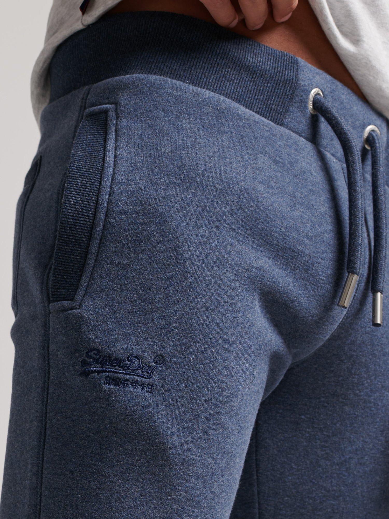 Product image 4 of 5, which shows Superdry Organic Cotton Vintage Logo Embroidered Joggers, Vintage Navy Marl, M
