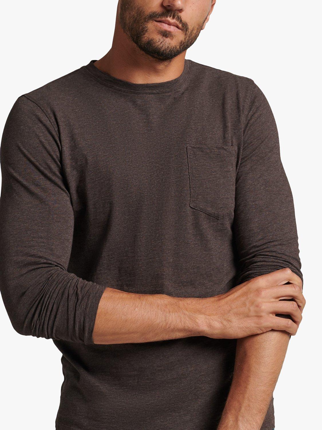 Superdry Long Sleeve Slub T-Shirt, Coffee Marl