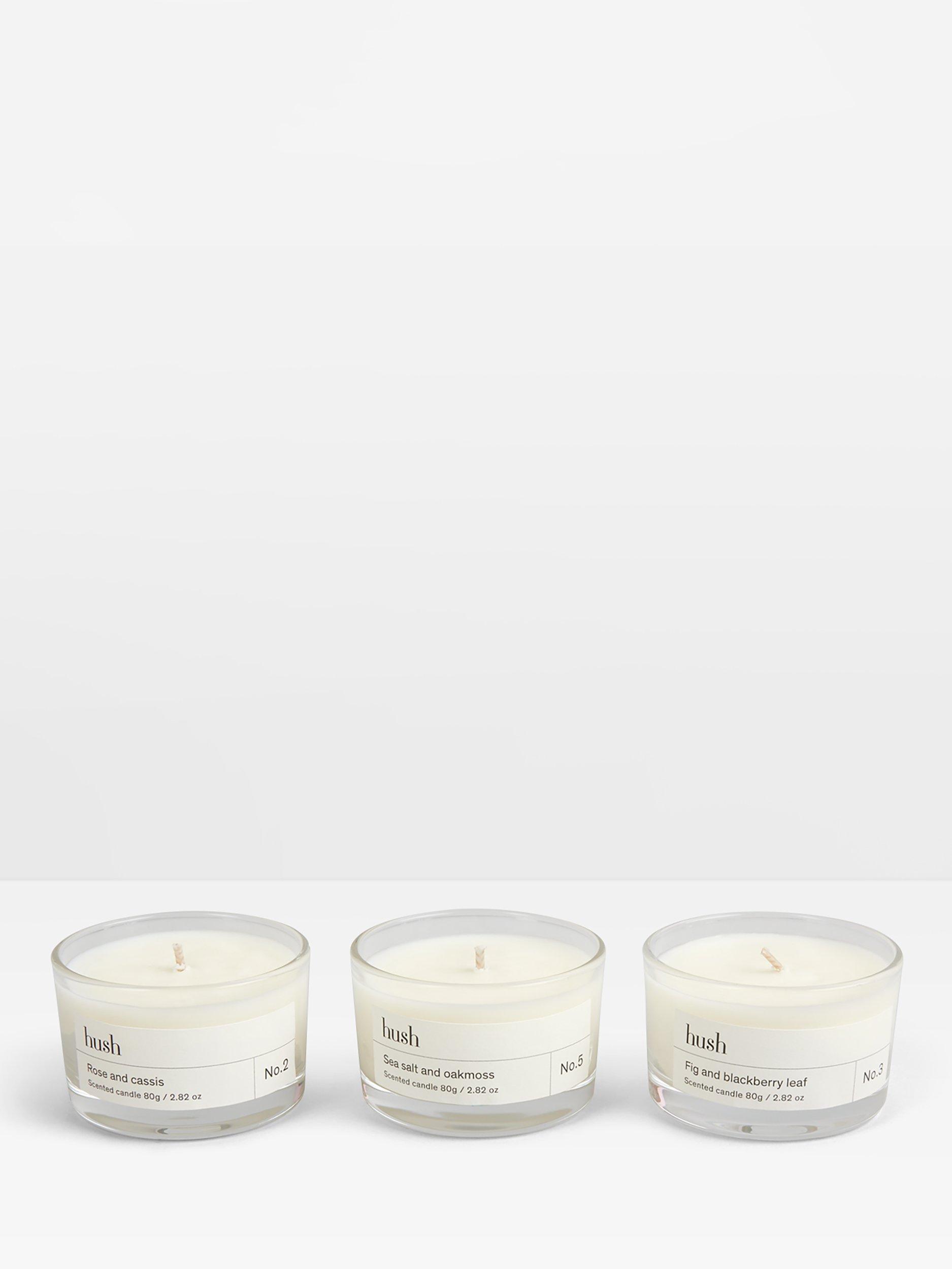 HUSH Set Of Three Mini Candles, Clear