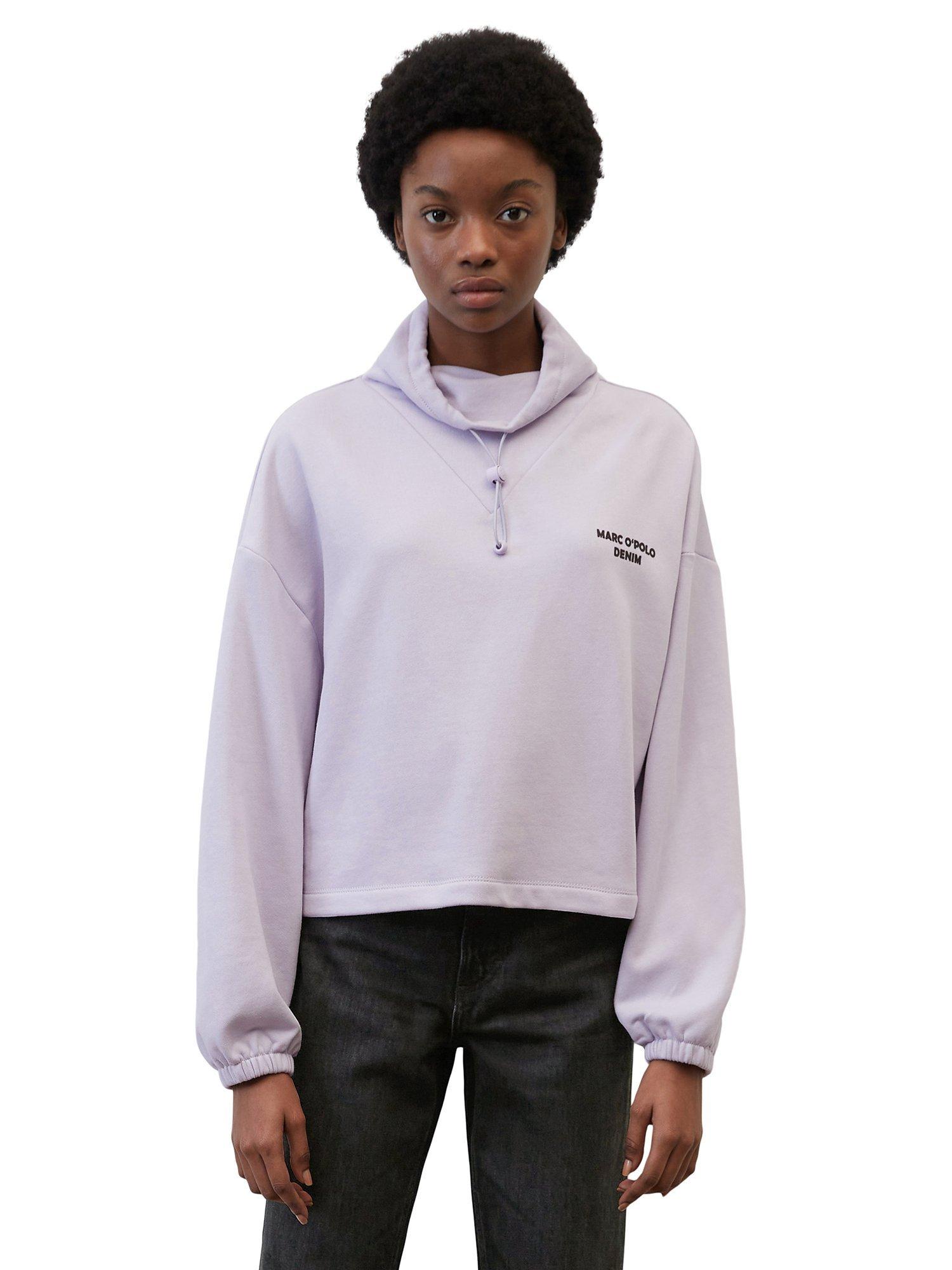 Marc O'Polo Denim High Neck Cotton Printed Sweatshirt, Pink