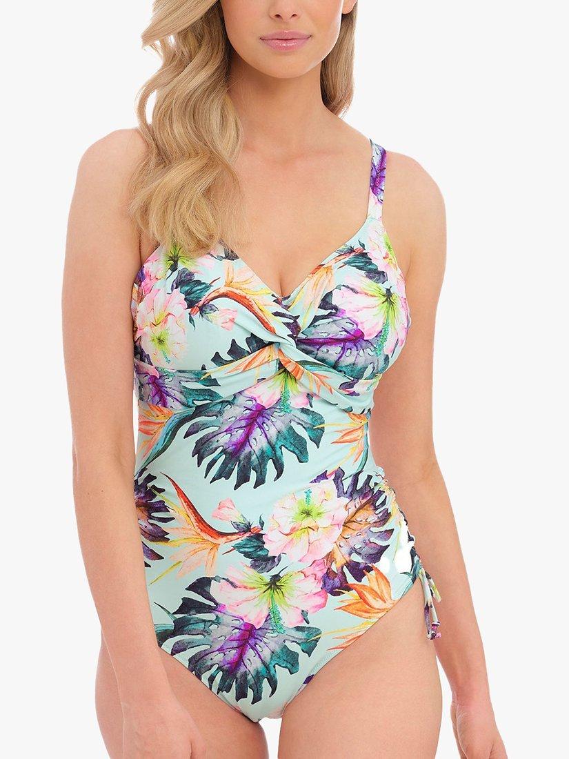 Fantasie Paradiso Twist Front Swimsuit, Soft Mint/Multi