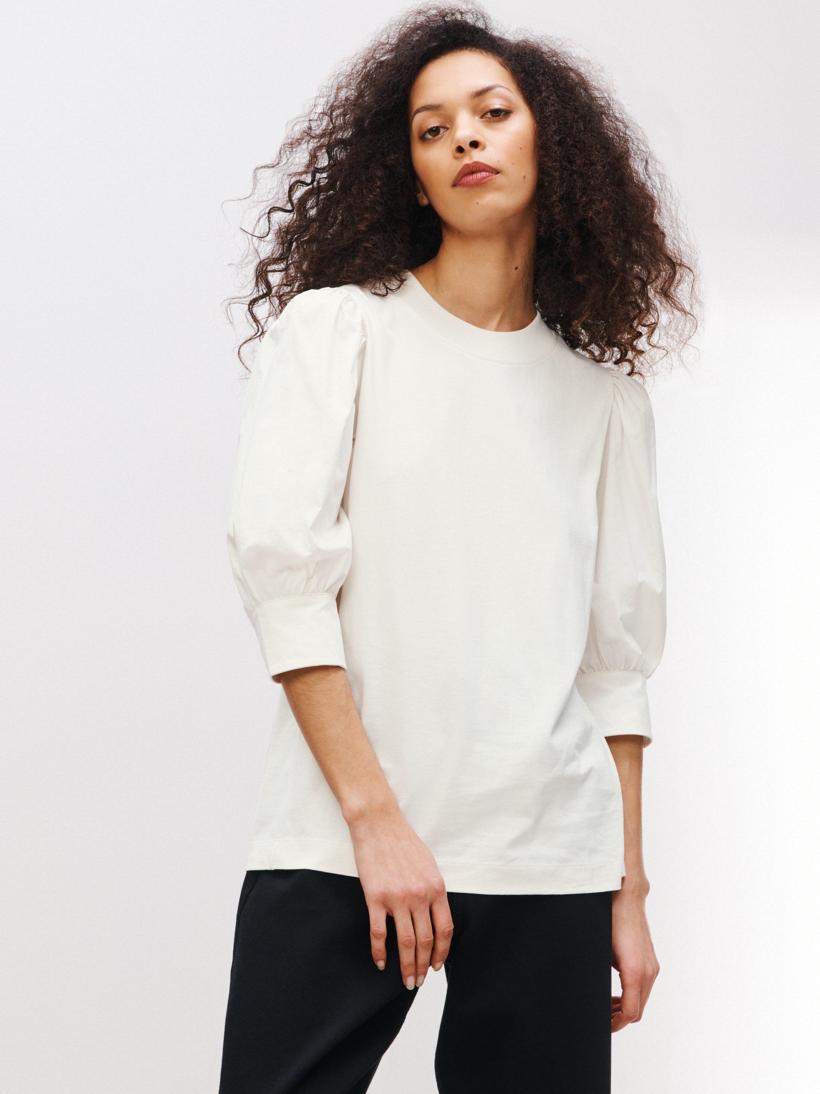 Kin Plain Jersey Poplin Top, White