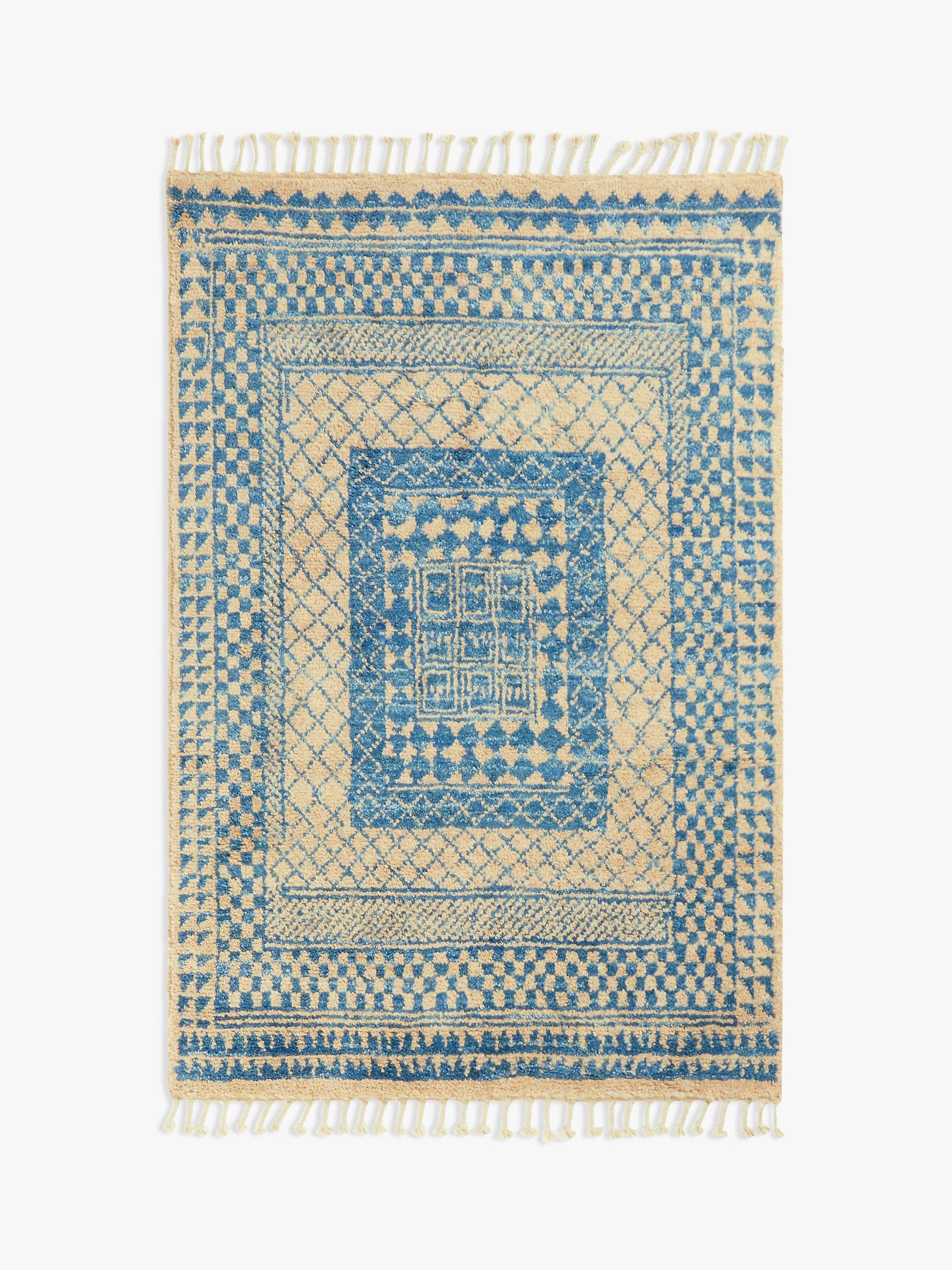 Gooch Luxury Hand Knotted Sitara Berber Rug, Blue, L240 x W170 cm