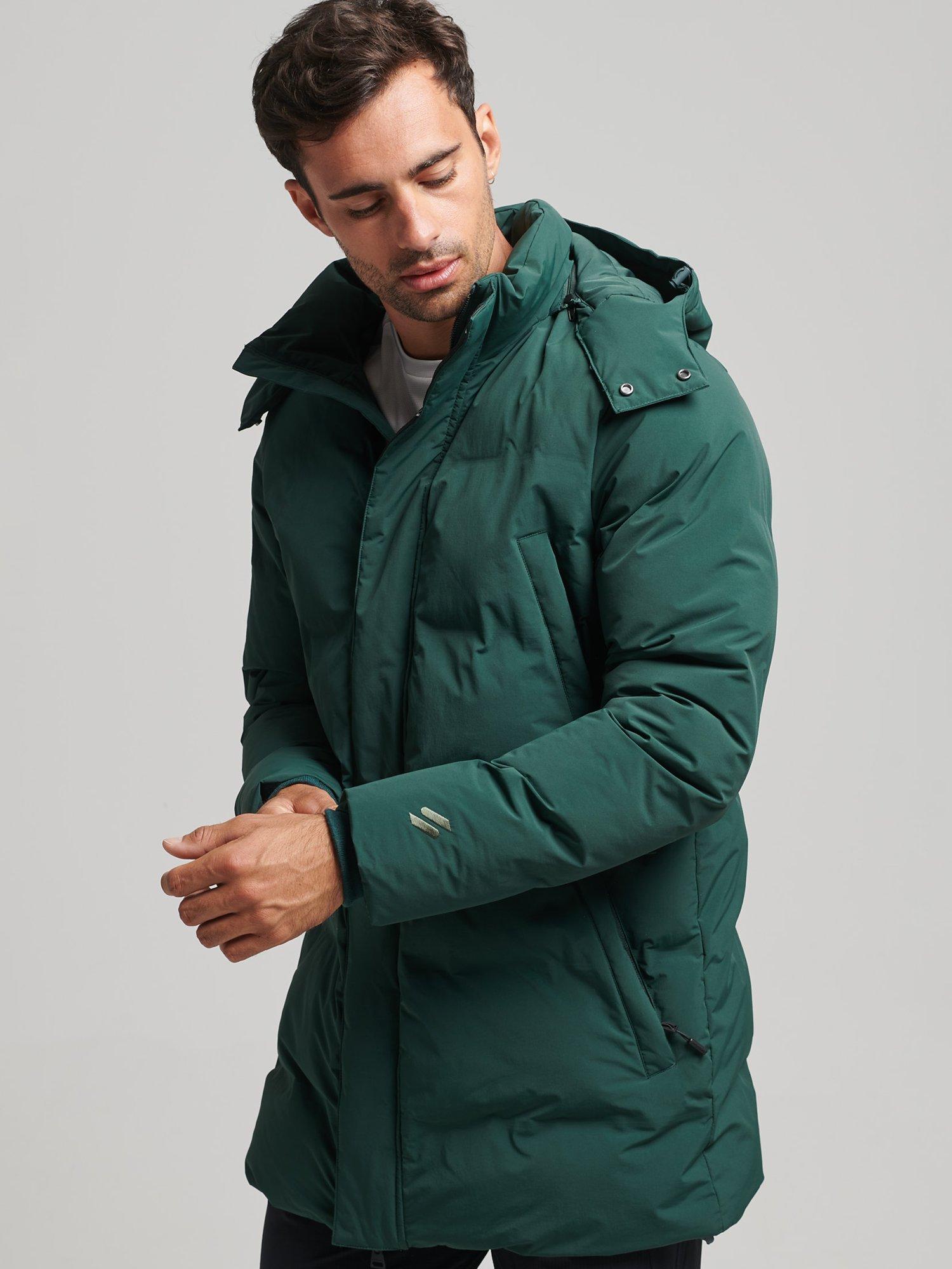 Superdry Boxy Puffer Coat, Eagle Green