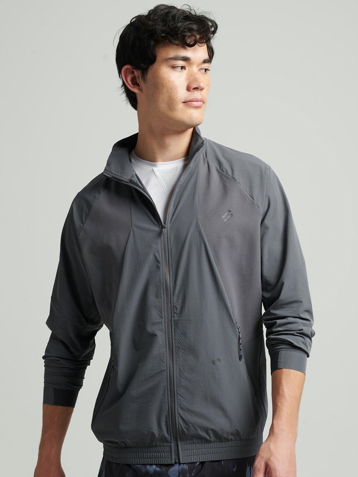 Superdry Stretch Woven Track Jacket, Charcoal