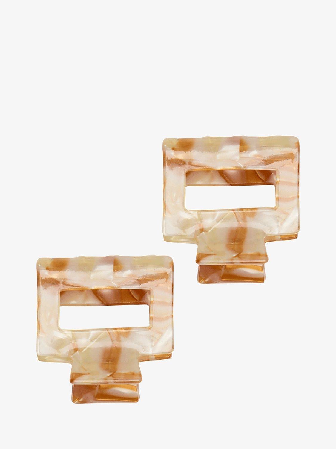Unmade Copenhagen Herdis Claw Hair Clips, Beige/Orange, One Size