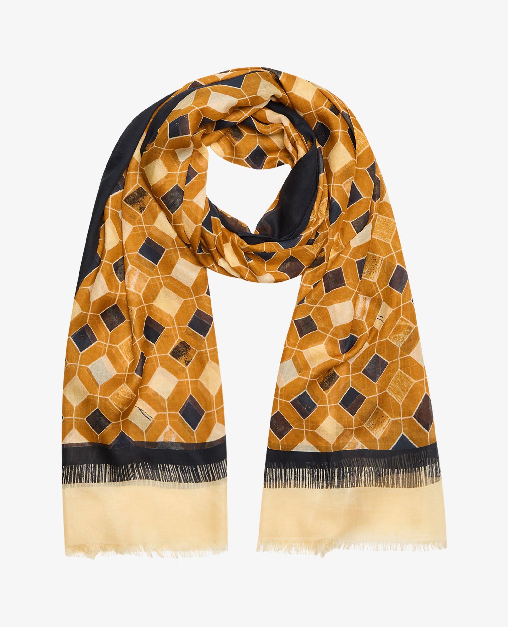 Unmade Copenhagen Sui Geometric Scarf, Black/Blue/Beige