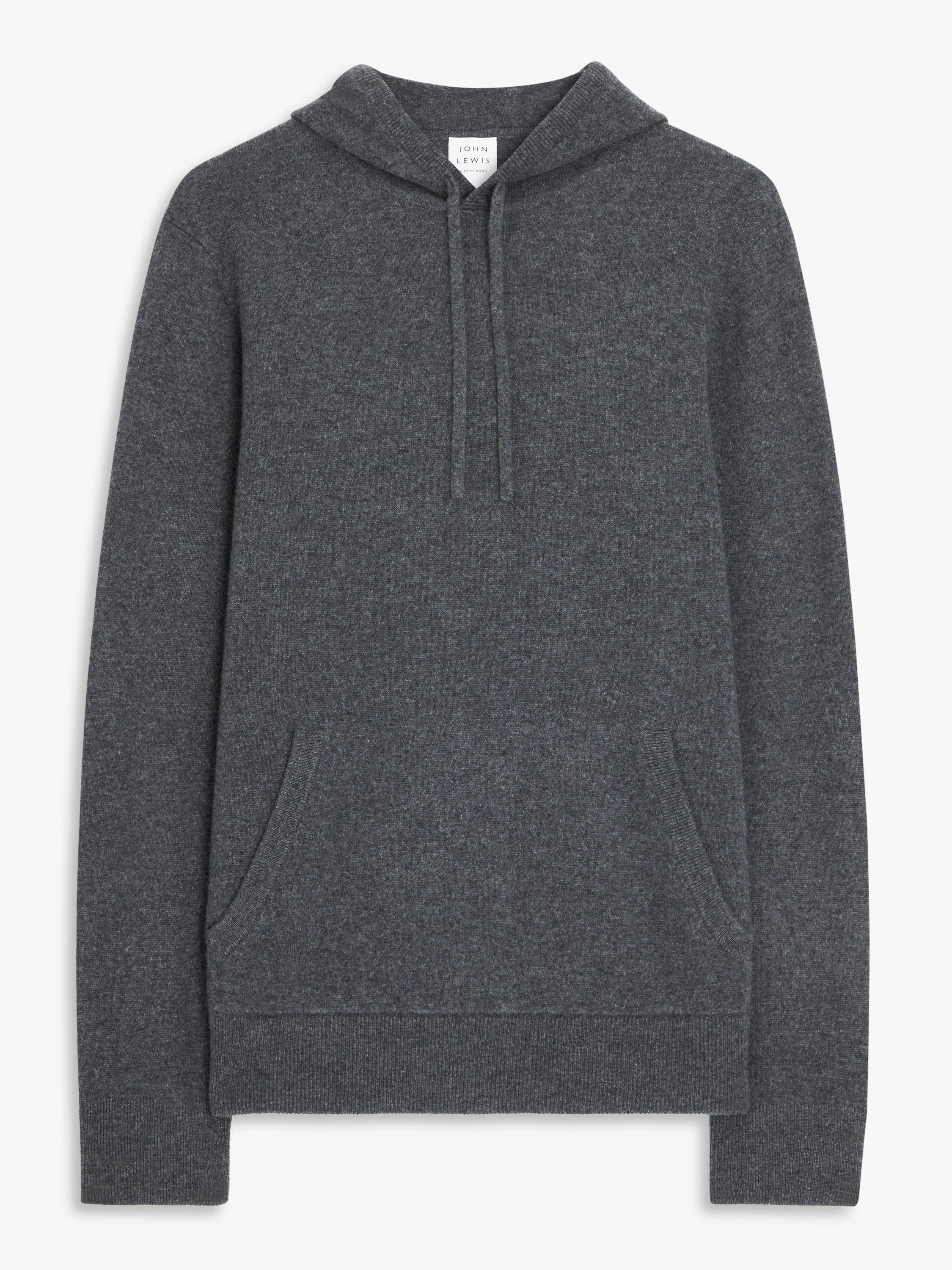 Product image 5 of 7, which shows John Lewis Cashmere Hoodie, Charcoal, S