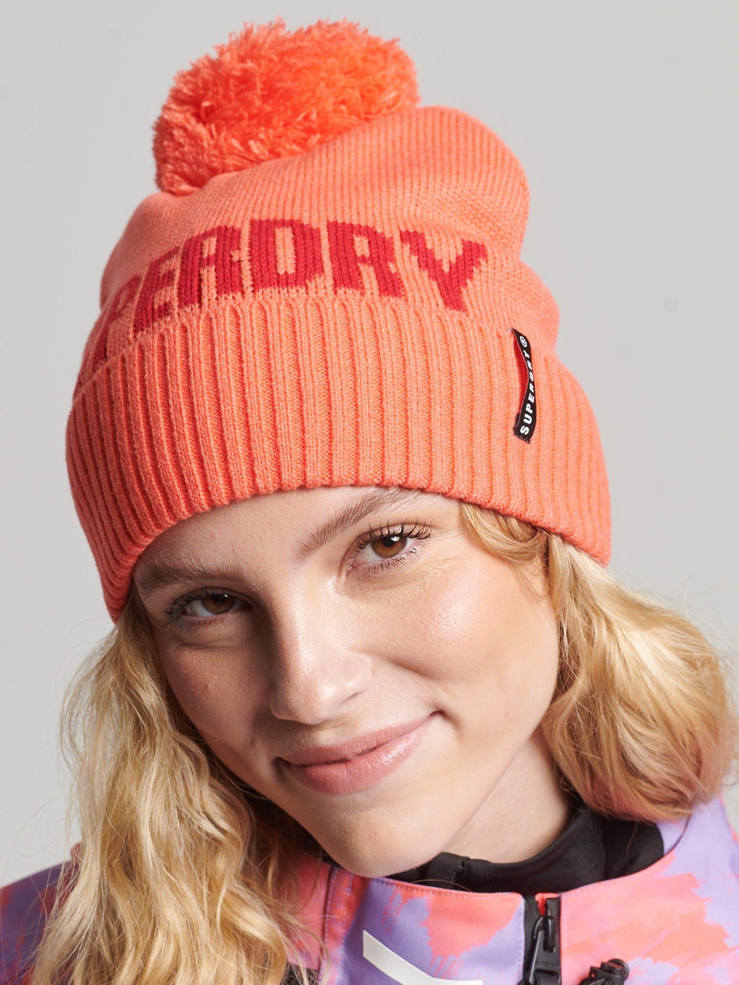 Superdry Snow Beanie, Hot Coral