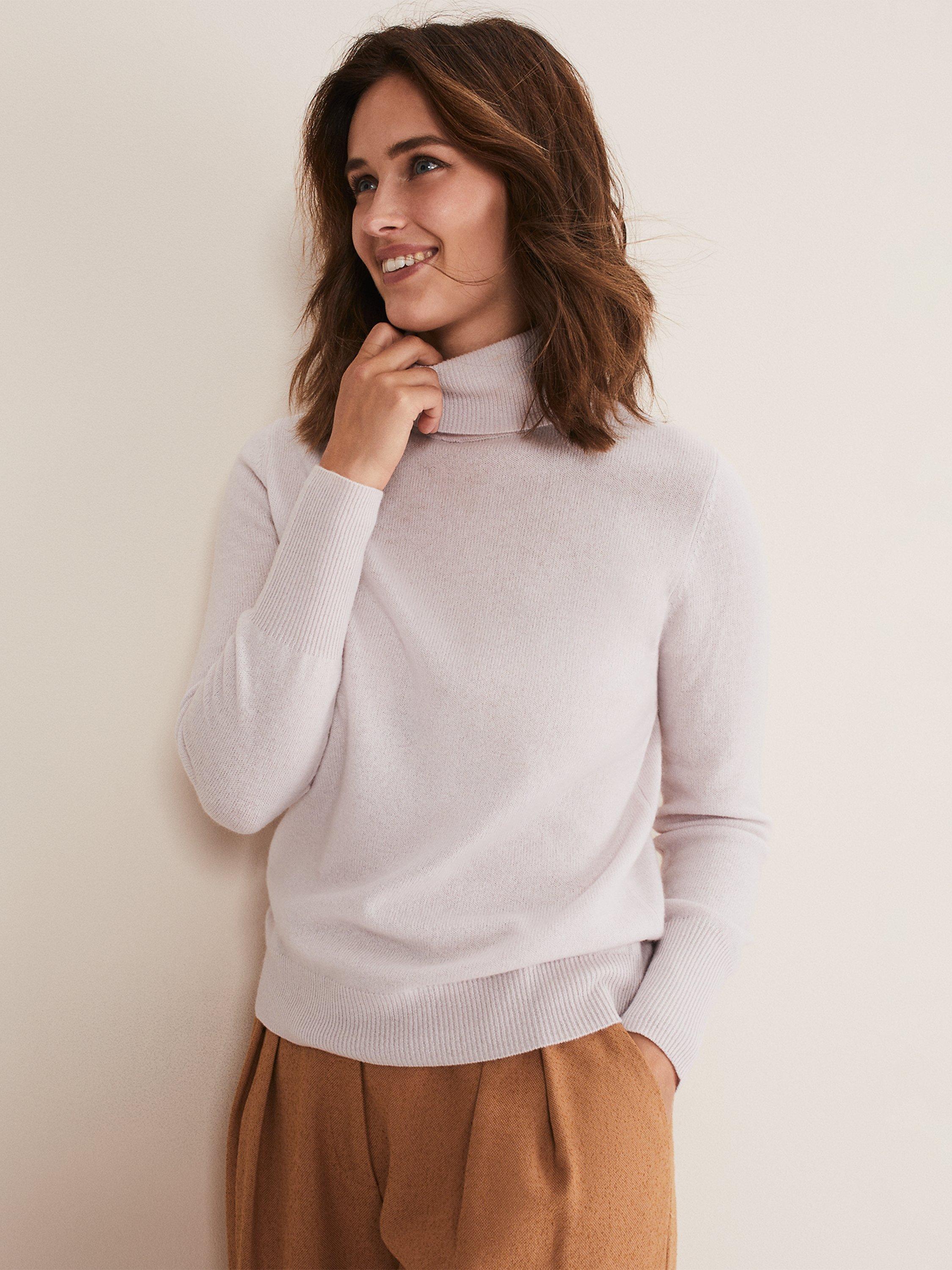 Phase Eight Cressida Wool Cashmere Roll Neck Jumper, Neutral