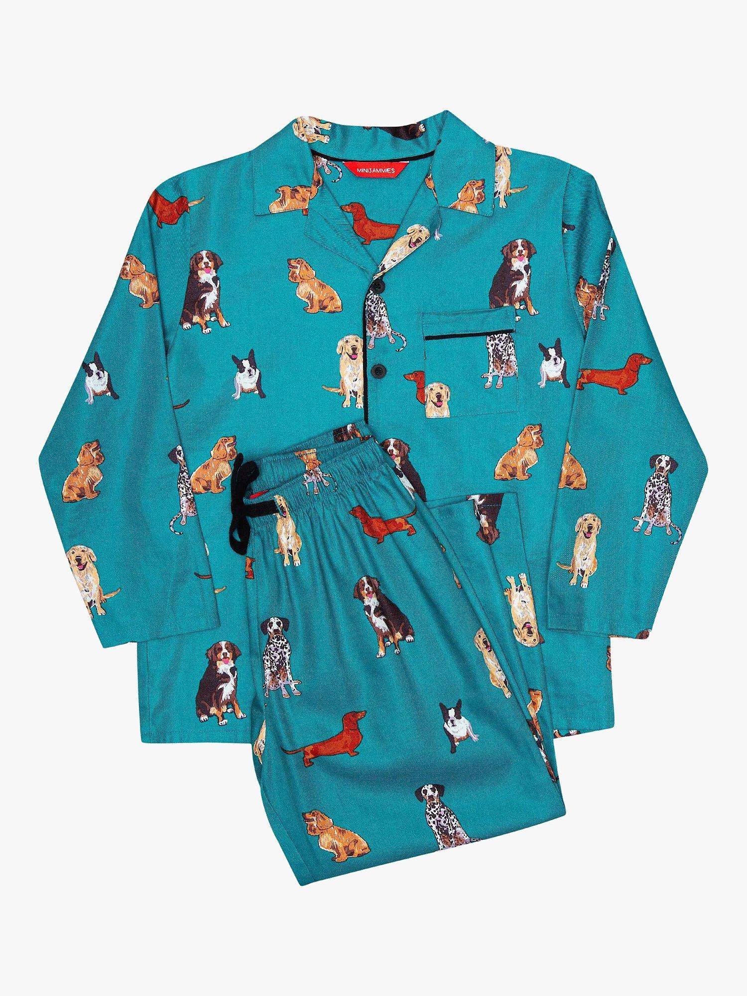 Product image 3 of 4, which shows Minijammies Kids' Coco Dog Print Pyjama Set, Dark Teal, 2-3 years