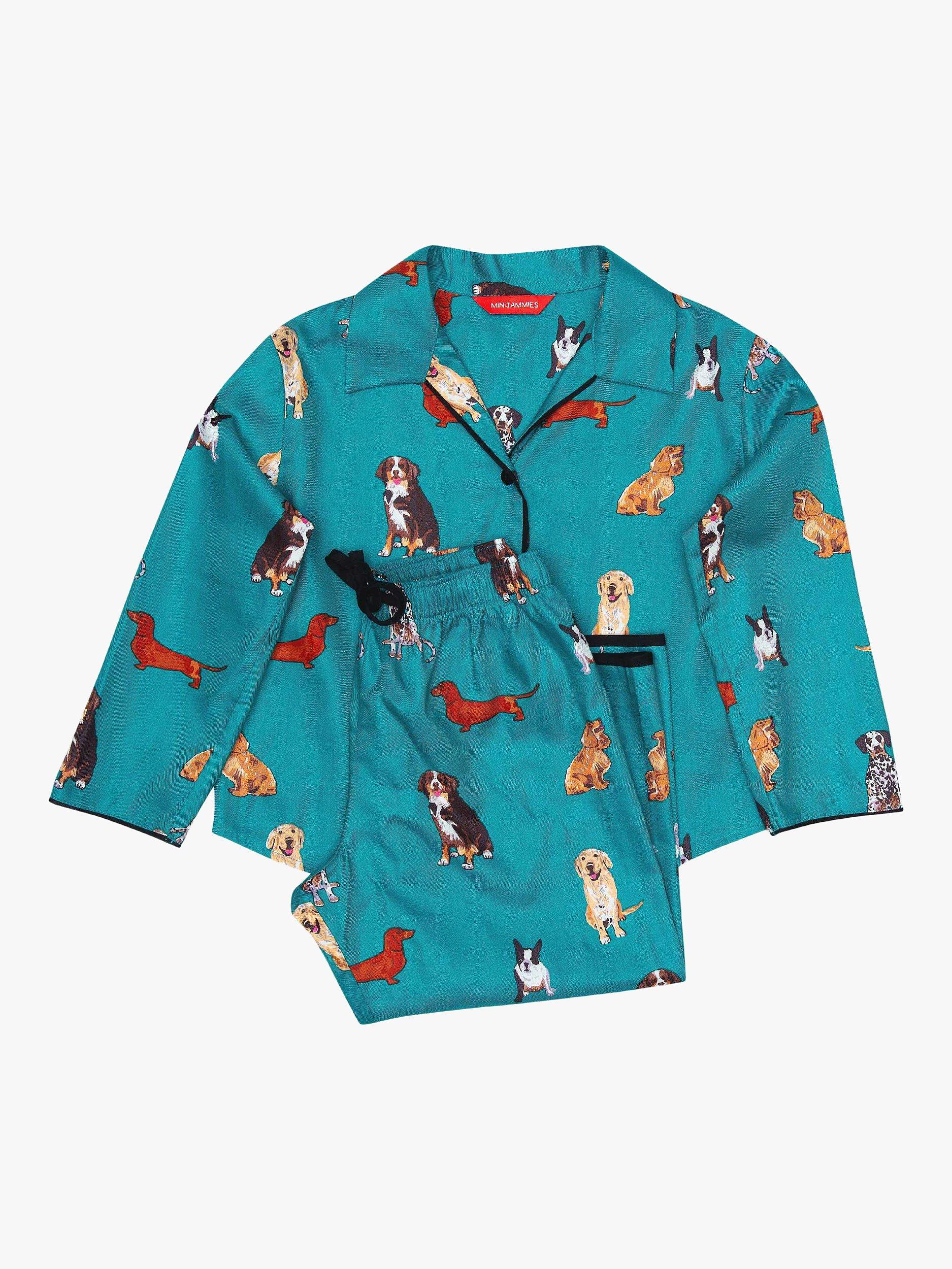 Product image 3 of 4, which shows Minijammies Kids' Coco Dog Print Pyjama Set, Dark Teal, 2-3 years