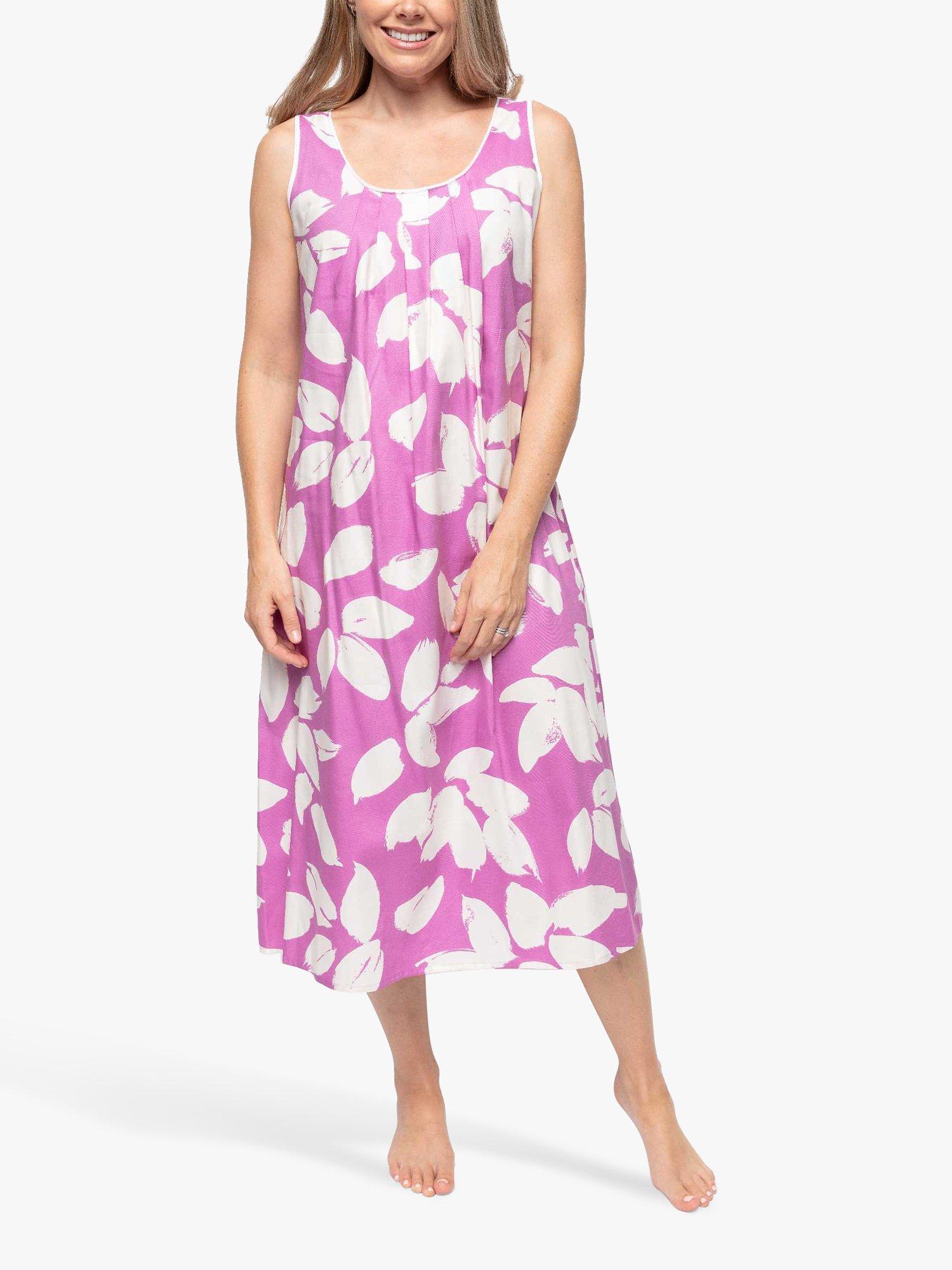 Cyberjammies Viola Petal Print Midi Chemise, Pink, 8
